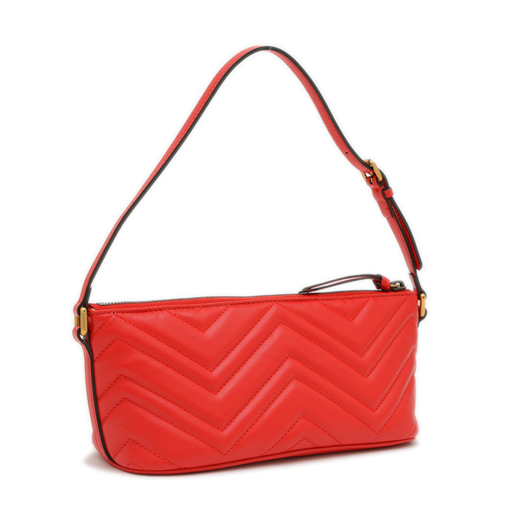 Gucci GG Marmont One-Shoulder Shoulder Bag in Red Leather