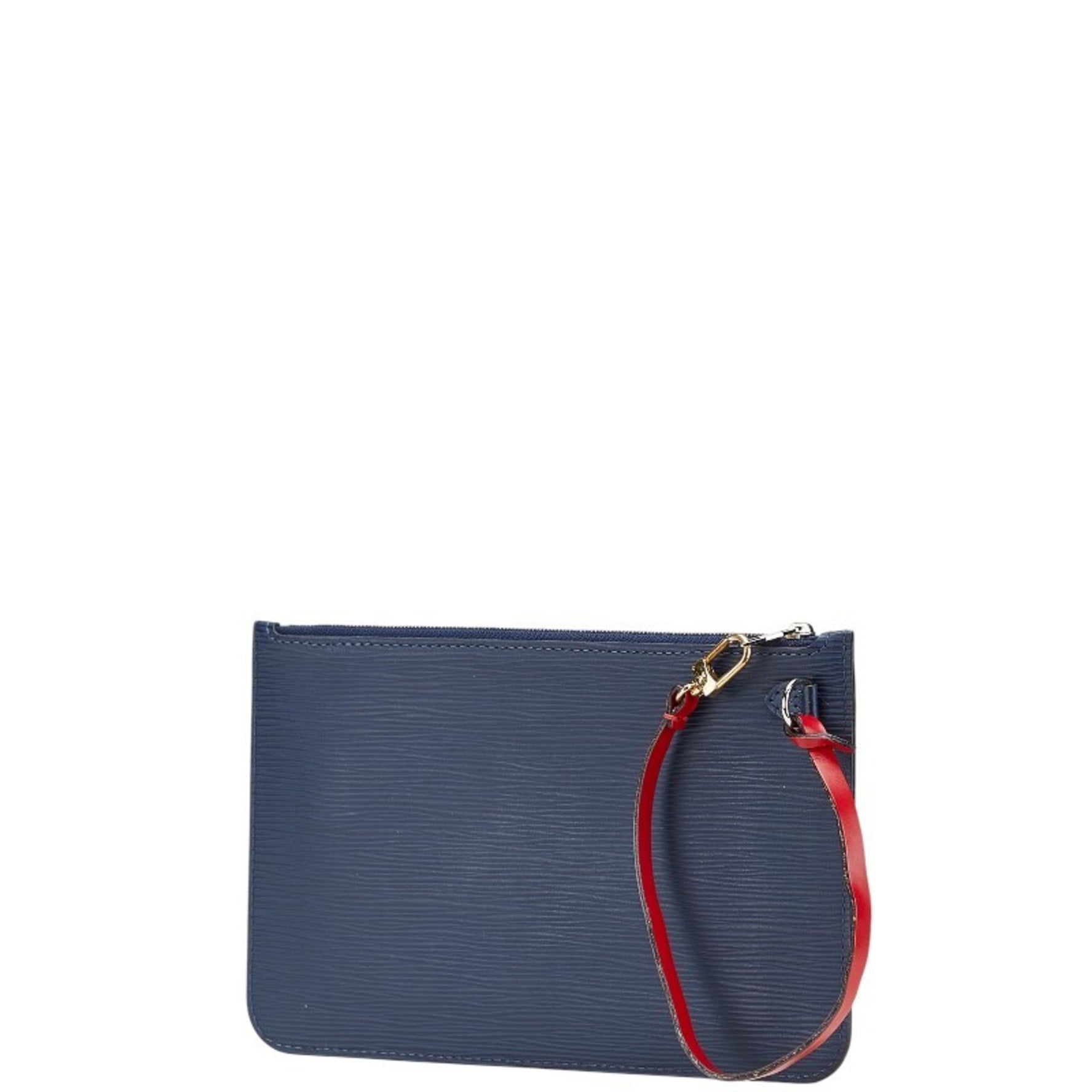 Louis Vuitton Epi Neverfull MM Accessory Pouch Indigo Blue Coquelicot Leather