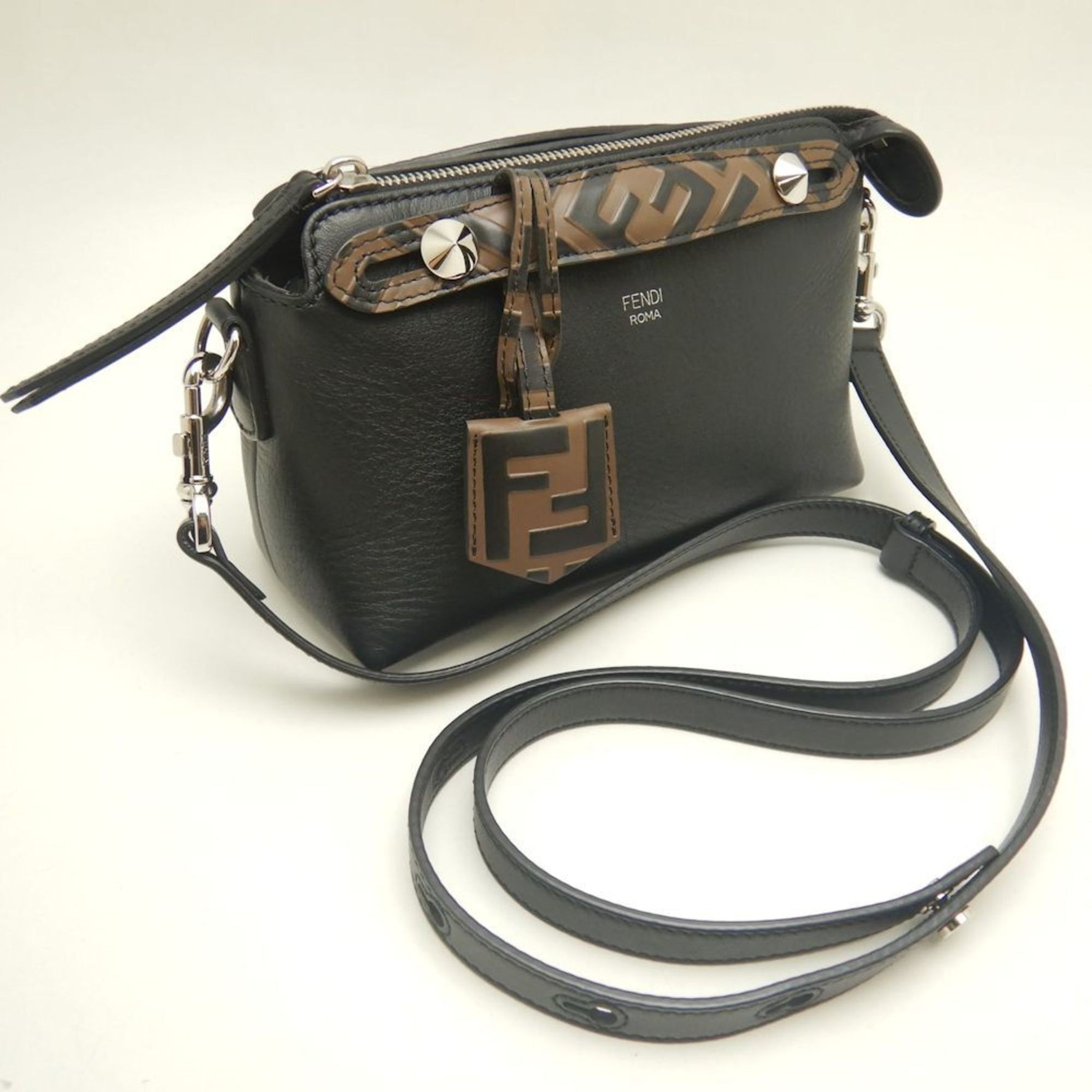 FENDI By the Way Mini 8BL145A6COF147M Shoulder Bag in Black Leather, Women's,