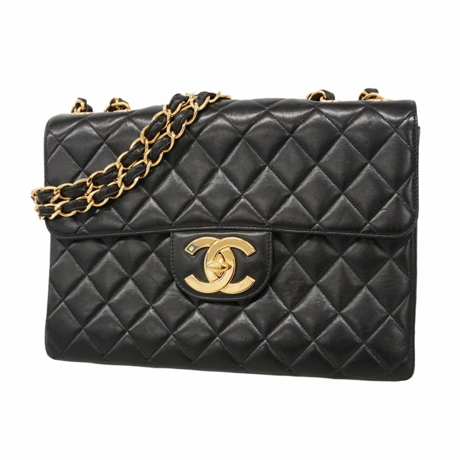 Chanel Shoulder Bag, Large Matelasse, Double Chain, Lambskin
