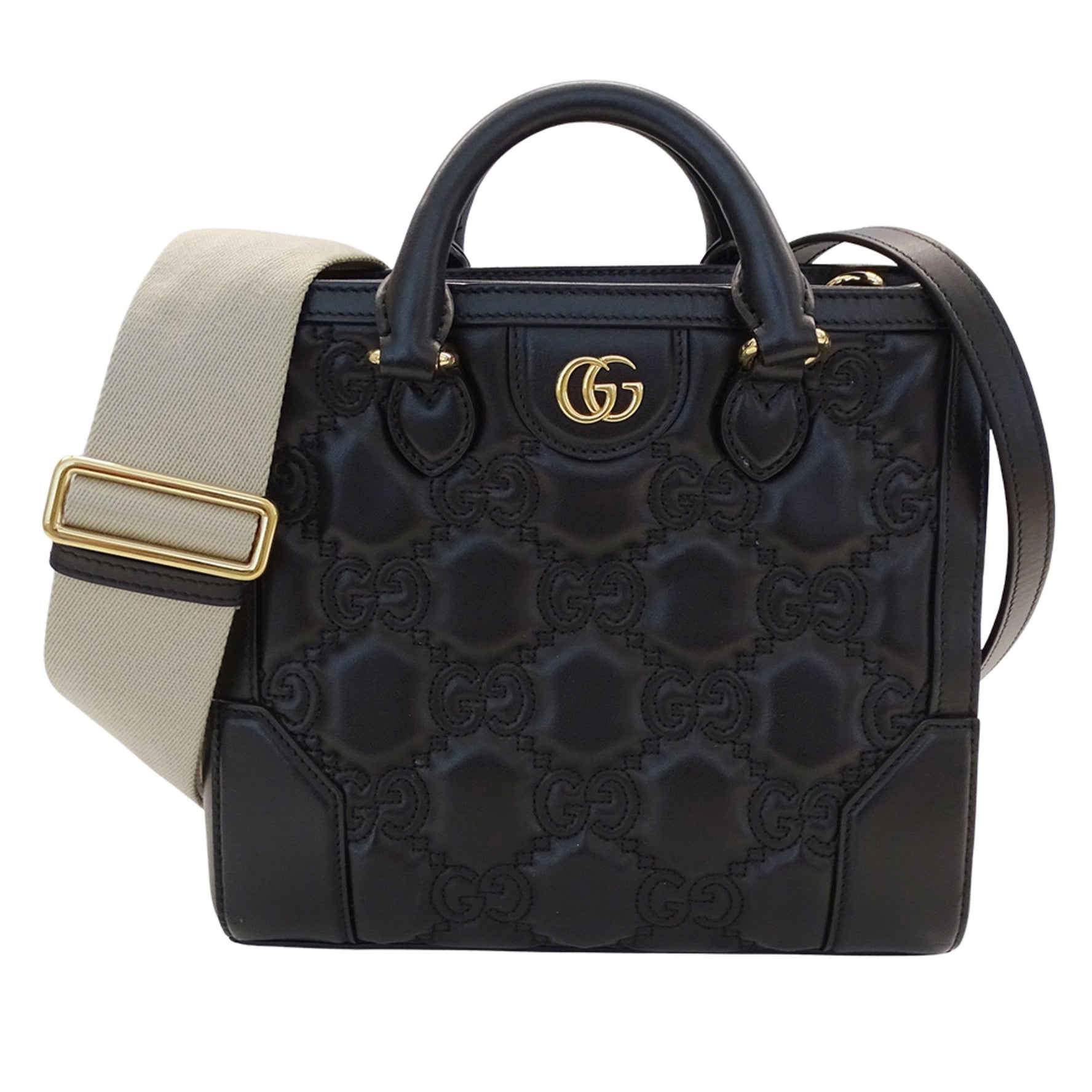 Gucci GG Matelasse Leather Shoulder Bag in with Gold Hardware - Can be Carried by Hand, Crossbody, or Over the
