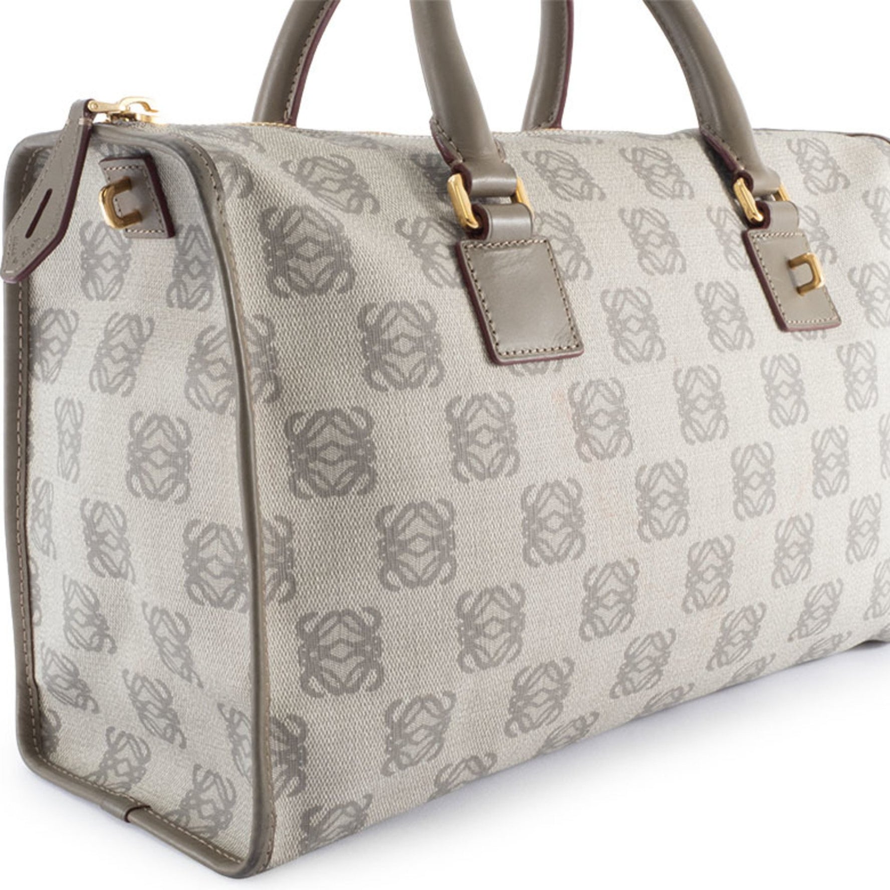 LOEWE Anagram Boston Bag in PVC and Leather, Handbag