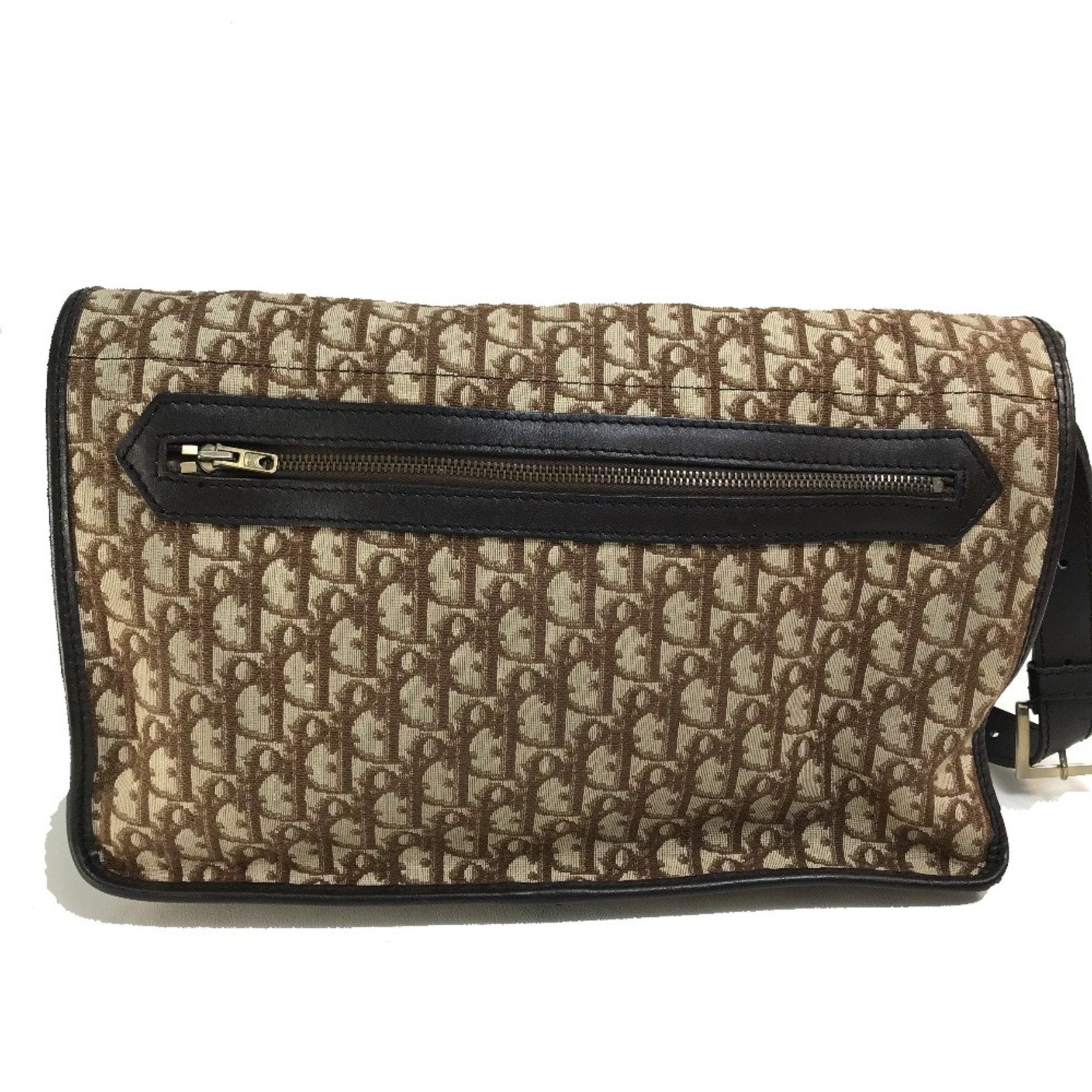 Christian Dior Christian Trotter Bag 2 stage flap Messenger Shoulder Bag Beige/Brown