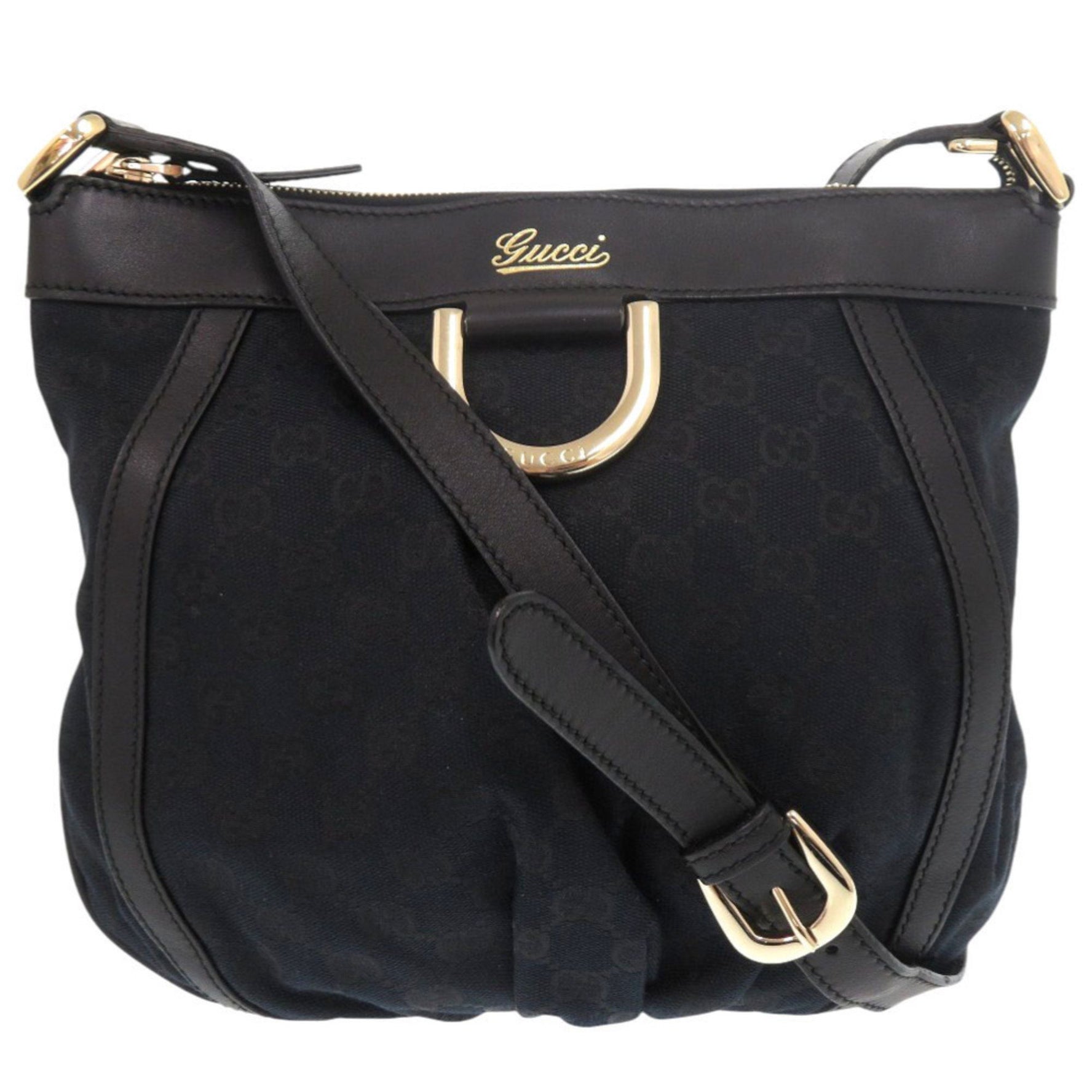 Gucci Abbey GG Canvas Leather Shoulder Bag 1016