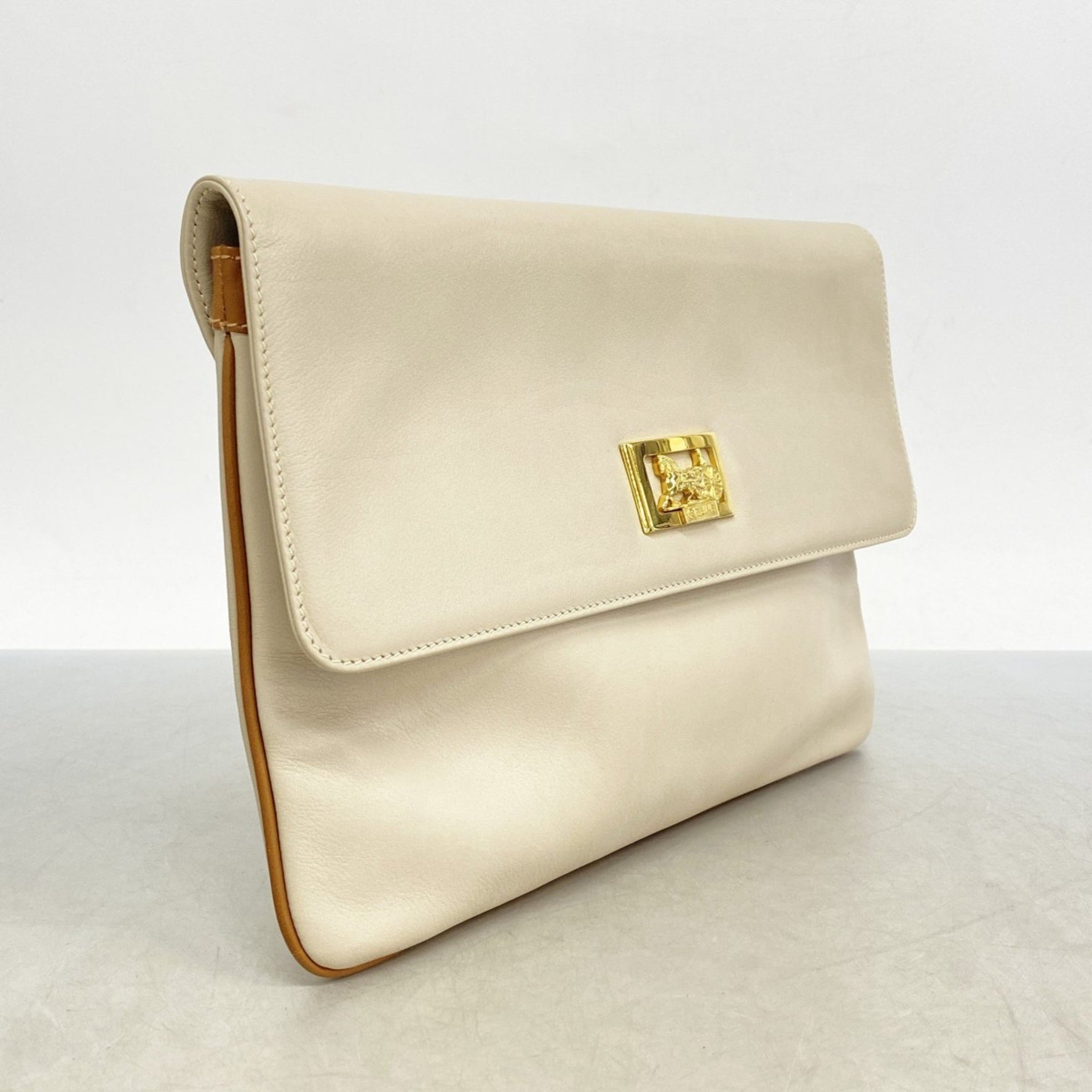 Celine clutch bag with carriage hardware, leather