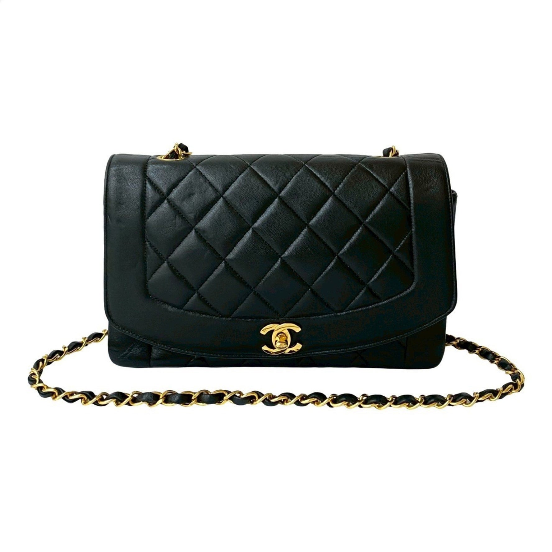 CHANEL Diana Flap Coco Lambskin Shoulder Bag, 607-1