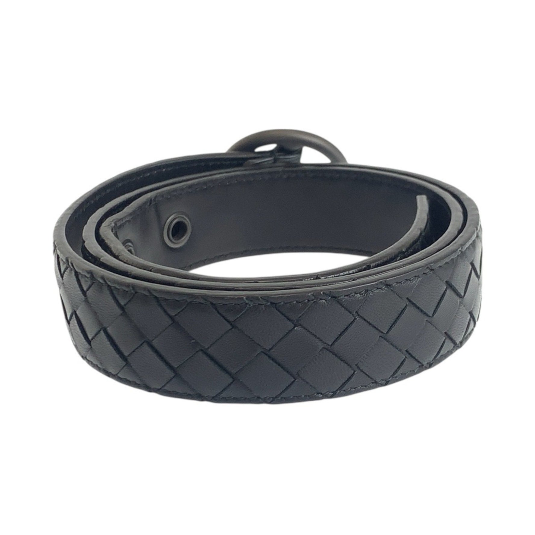 BOTTEGA VENETA Intrecciato Leather Belt with Hardware