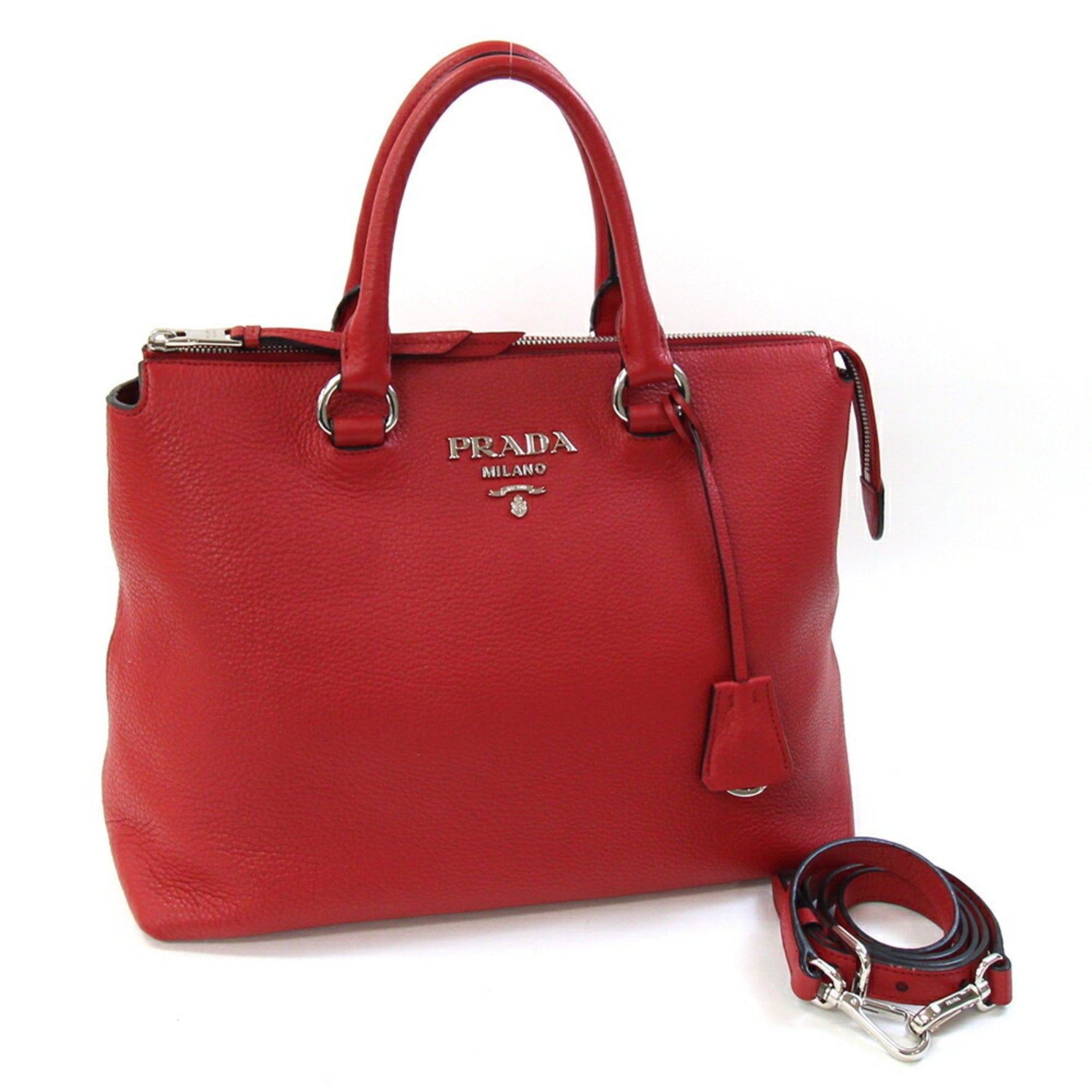 Prada Handbag 1BA063 Red Leather Shoulder Bag for Women PRADA