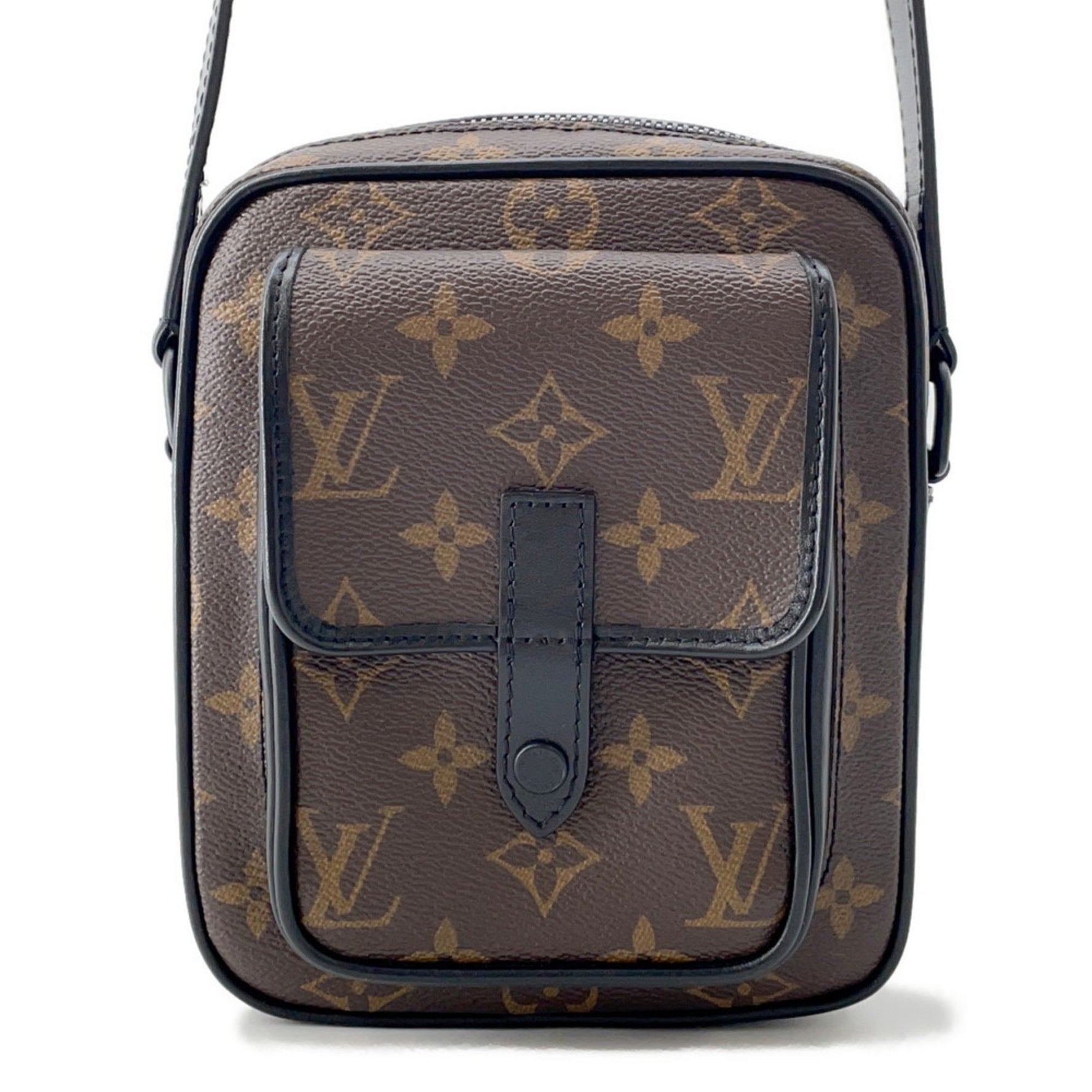 Louis Vuitton Monogram Macassar Shoulder Bag with Christopher Wearable Wallet Black