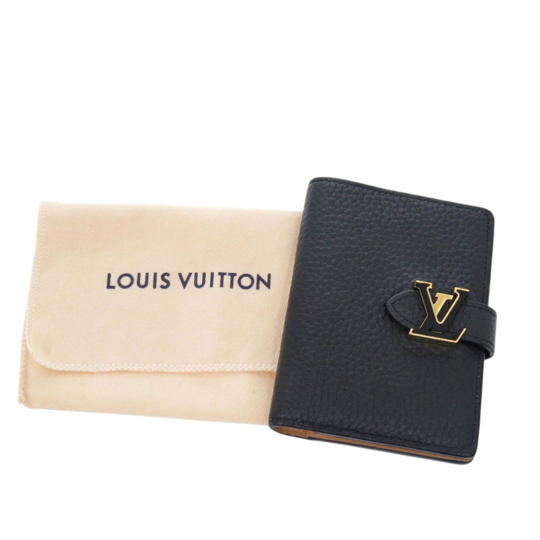 Like new Louis Vuitton Capucines Compact Vertical Taurillon Leather Bi-fold Wallet 0522 LOUIS VUITTON