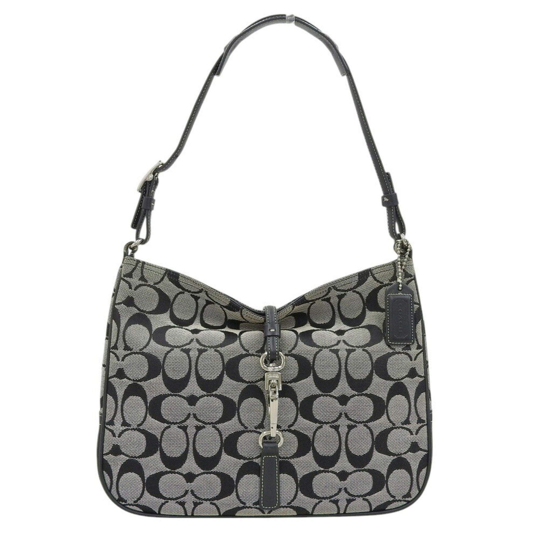 Coach Signature Bag 6091 Shoulder Gray x Black