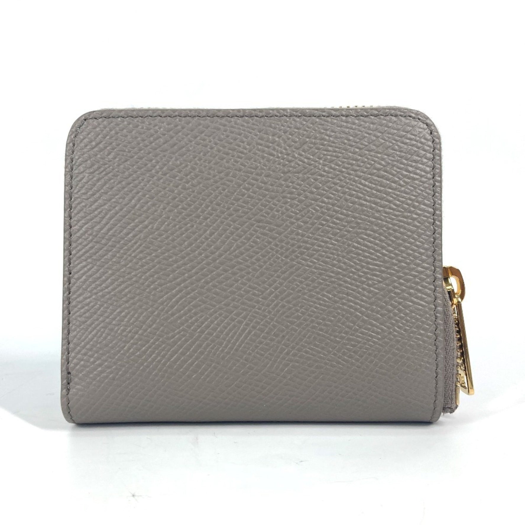 CELINE Compact Wallet, Small Zip Essential, Round Zipper, Bifold Leather, Pebble Like New