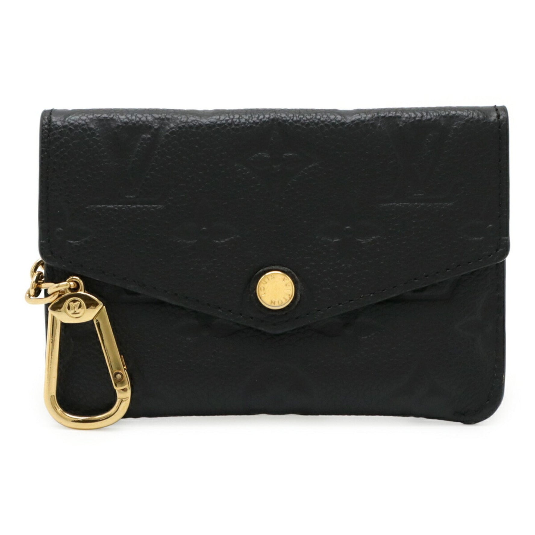LOUIS VUITTON Monogram Empreinte Pochette Clé Coin Case Wallet Purse Noir Black