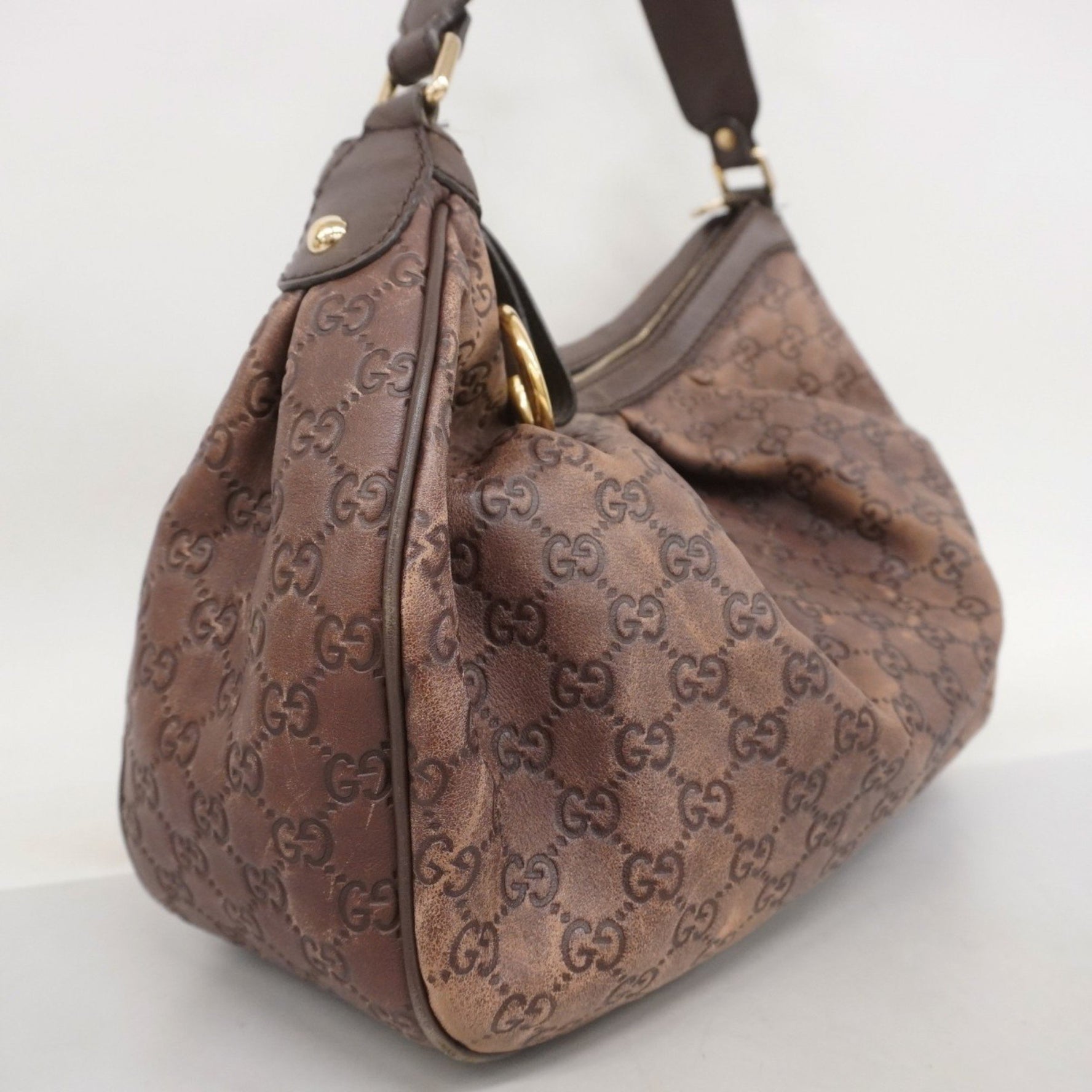 Gucci Shoulder Bag Guccissima Leather Champagne