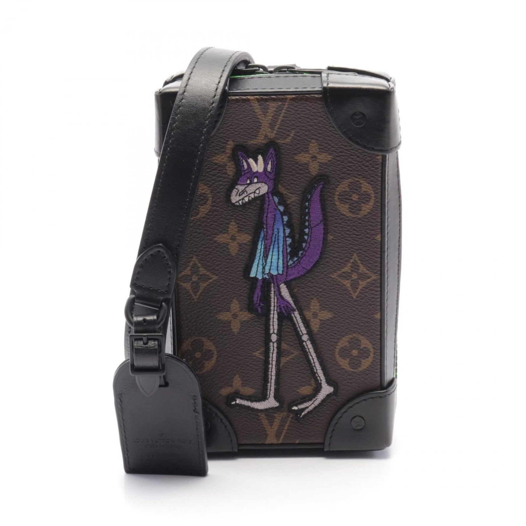 Louis Vuitton Soft Trunk Phone Box LV Friends Shoulder Bag, Coated Canvas and Leather, Monogram Macassar, Brown, Black, Multicolor