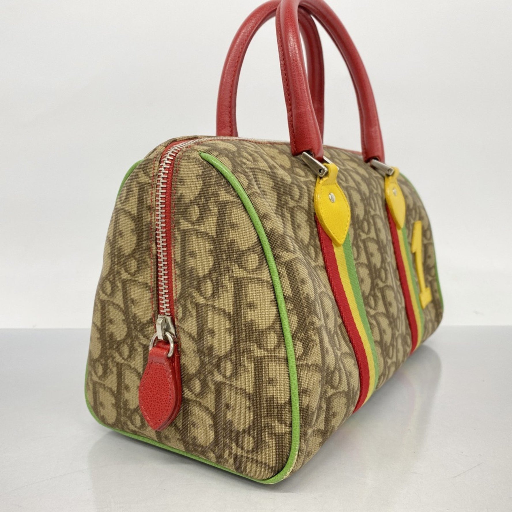 Christian Dior Trotter Handbag Brown Red