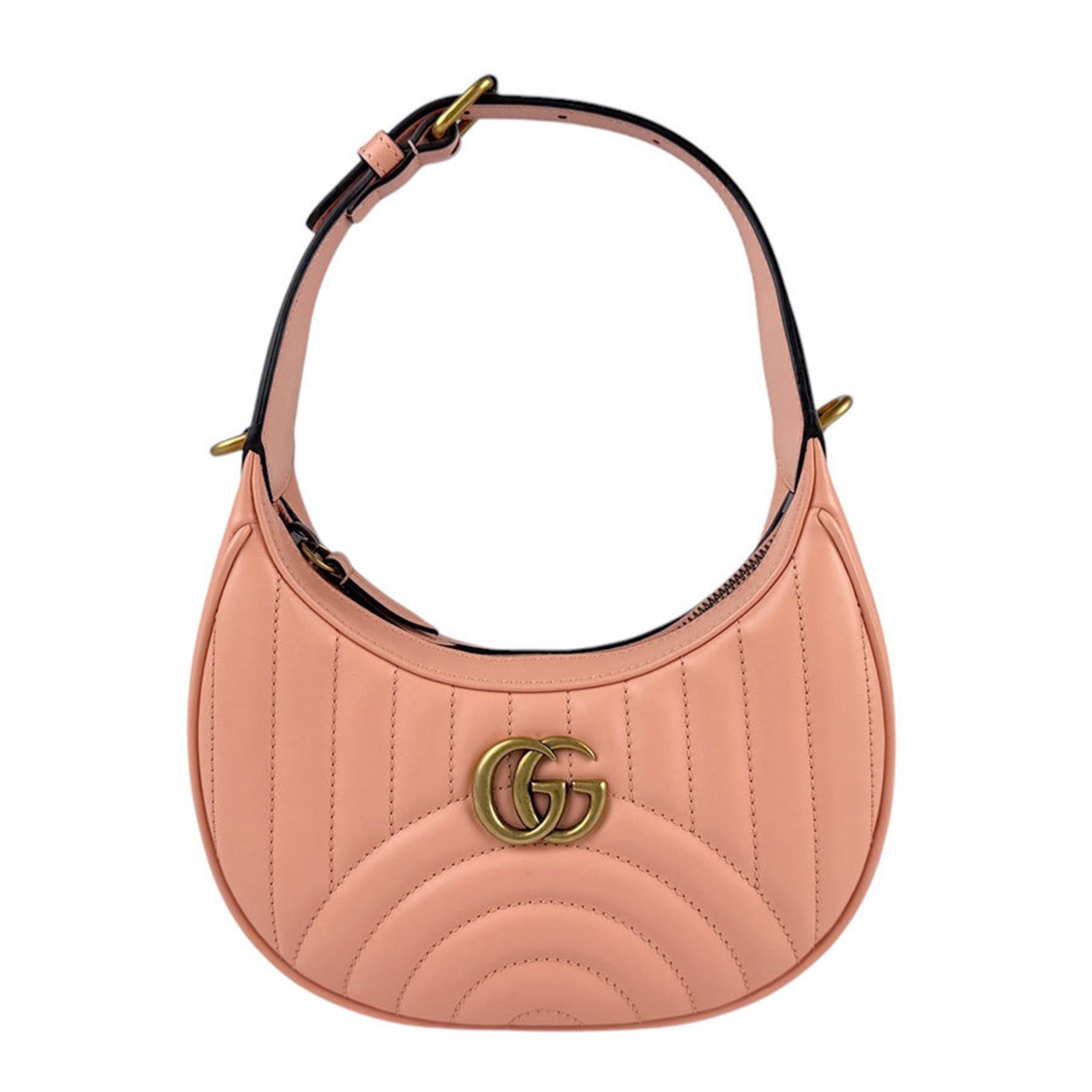 GUCCI Handbag Shoulder Bag GG Marmont Leather Salmon Pink Gold