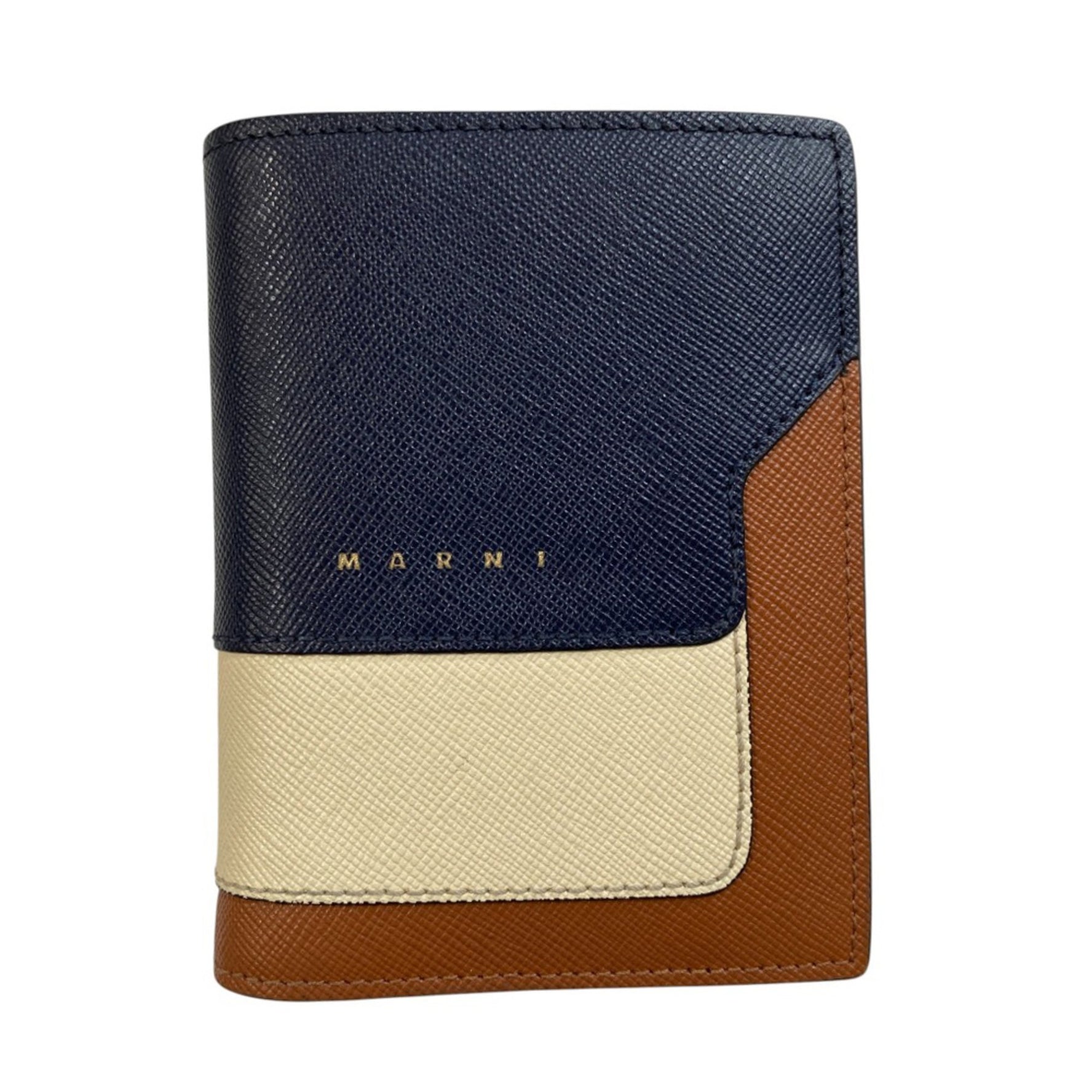 MARNI Saffiano Leather Color Block Bi-fold Wallet PFMOQ14U13 Multicolor Men's Women's