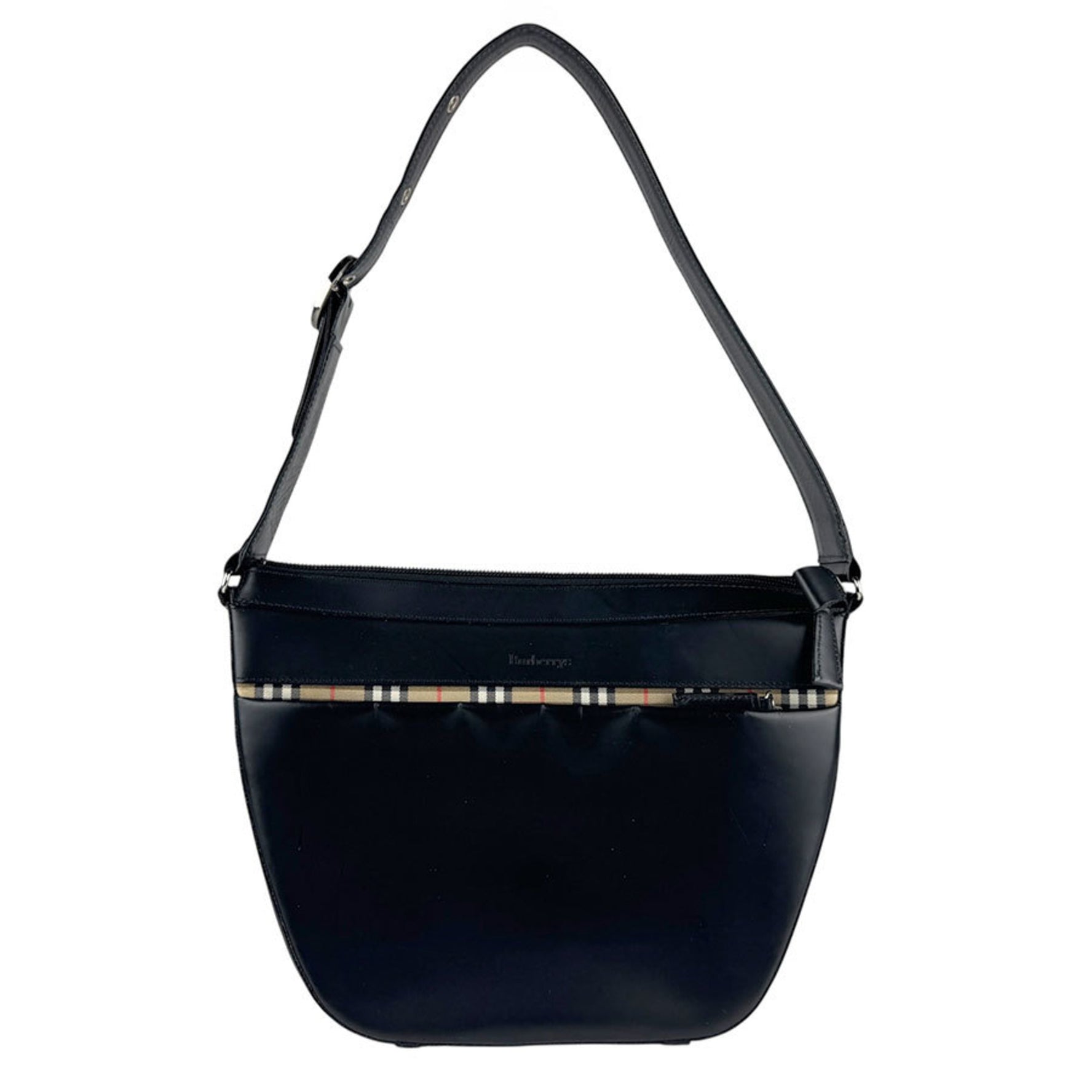 Burberry's Leather Shoulder Bag in and Silver