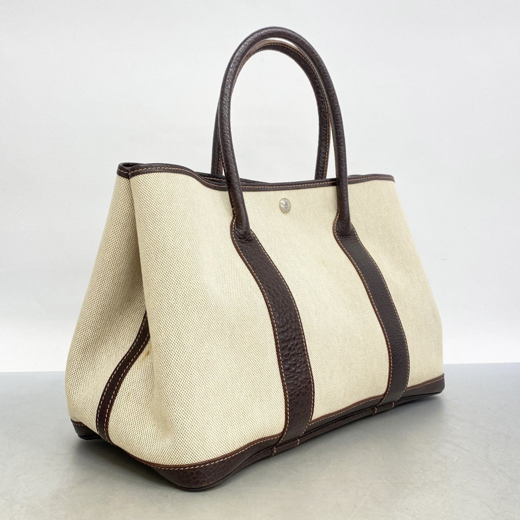 Hermes Hermès Garden PM Tote Bag in Toile Ash (G Stamp)