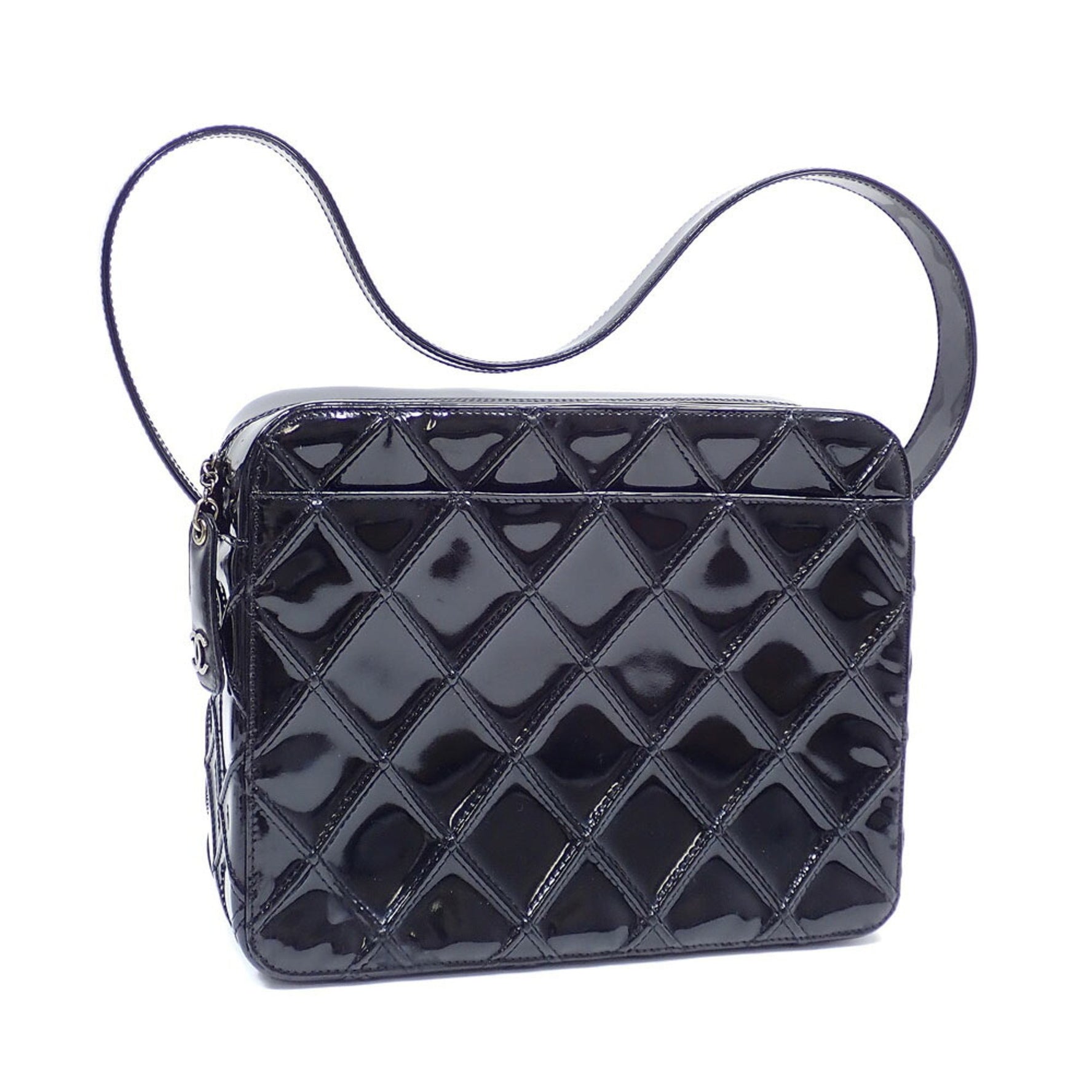 Chanel Matelasse Women's Bag, Black Patent Leather and Enamel, A6051068