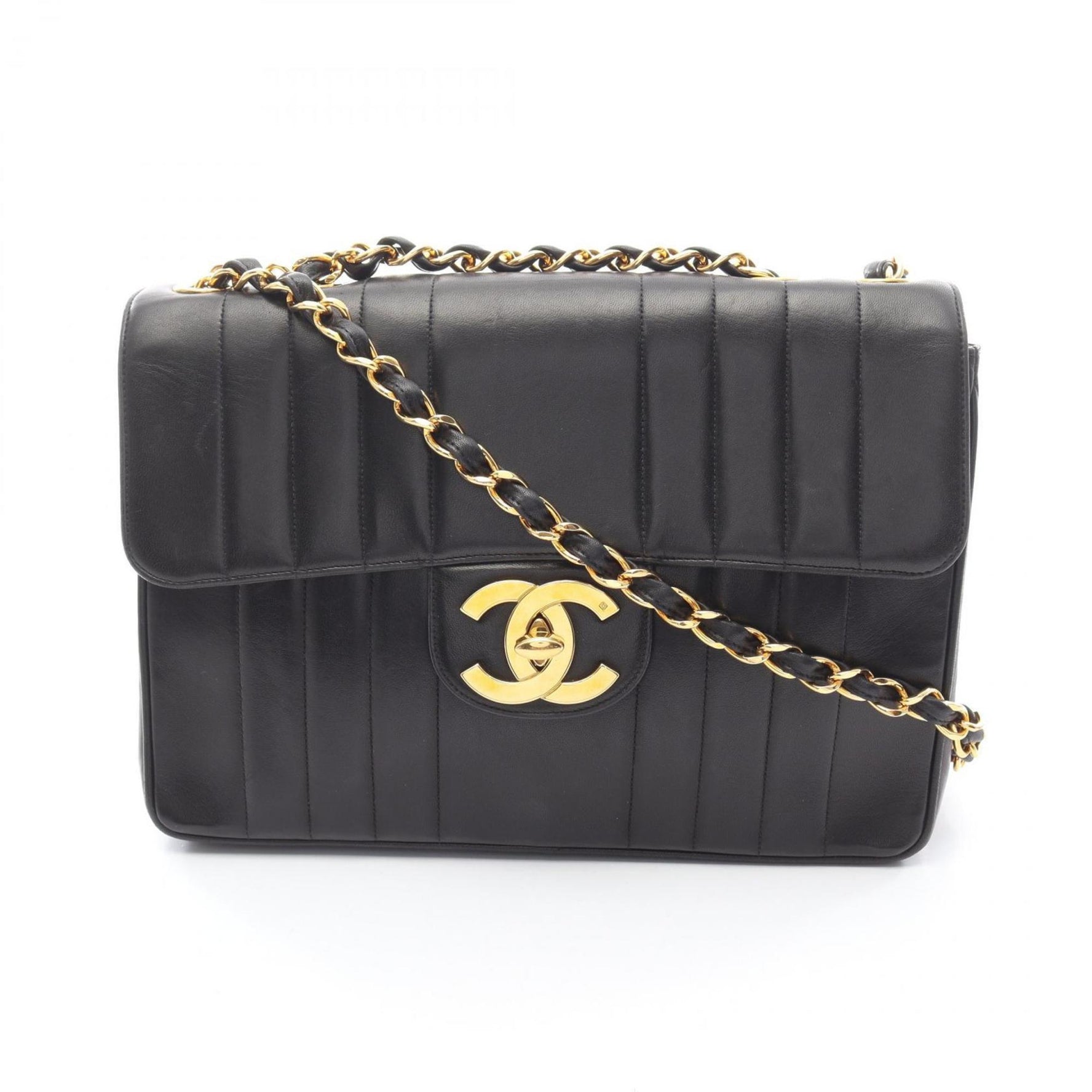 CHANEL Mademoiselle Deca Matelasse Shoulder Bag, Lambskin Leather