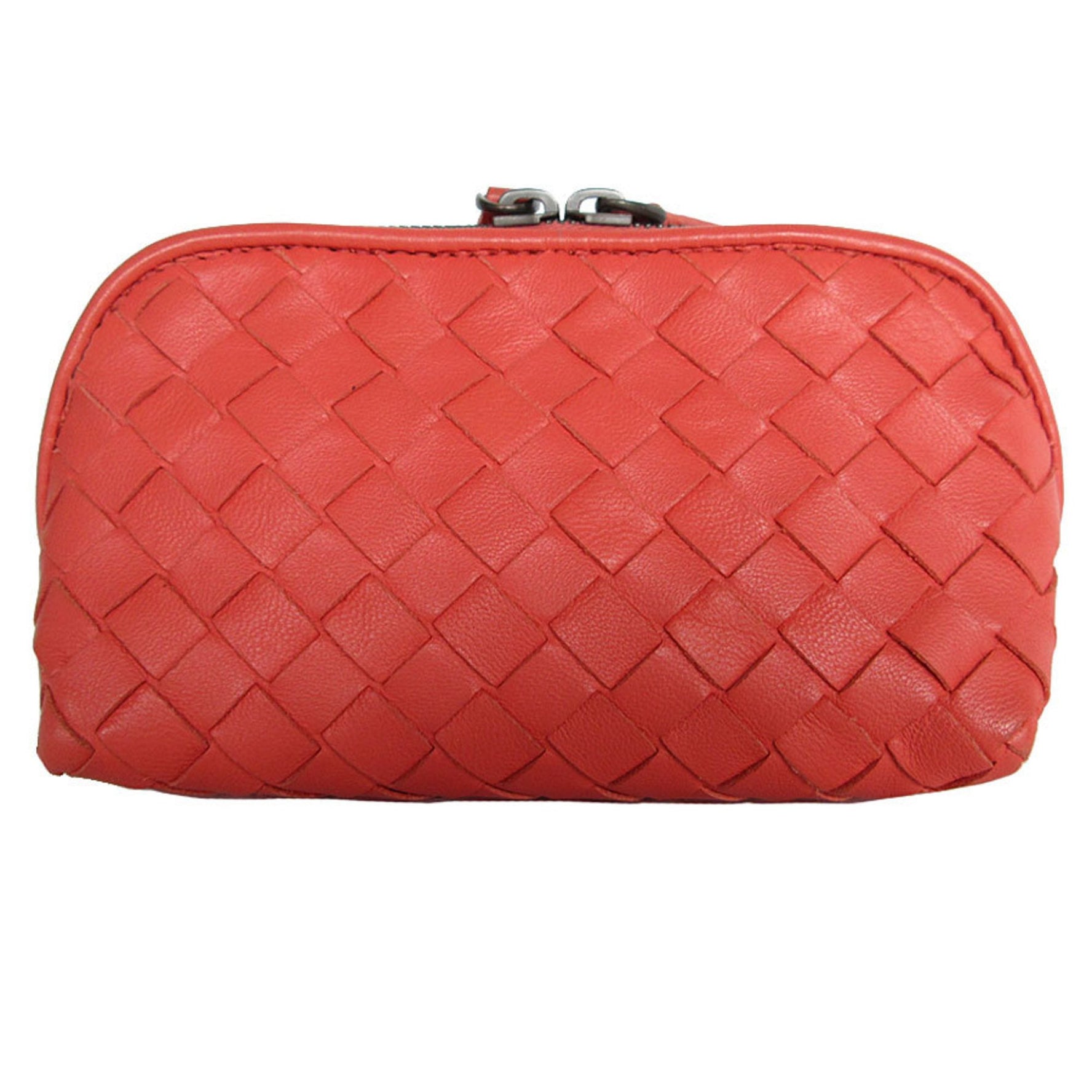 BOTTEGA VENETA Pouch Bag Intrecciato Leather Orange Pink