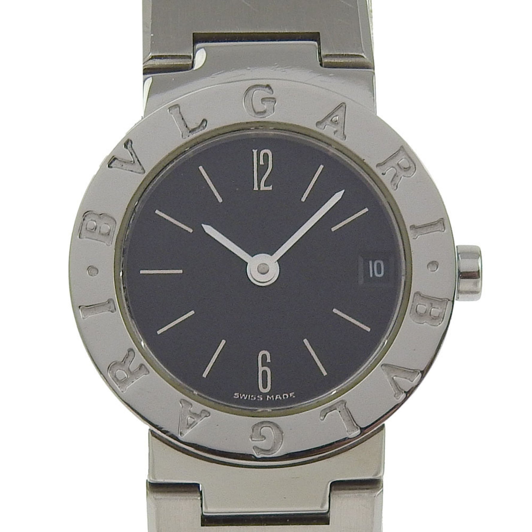 BVLGARI Watch Stainless Steel Quartz Analog Display Black Dial