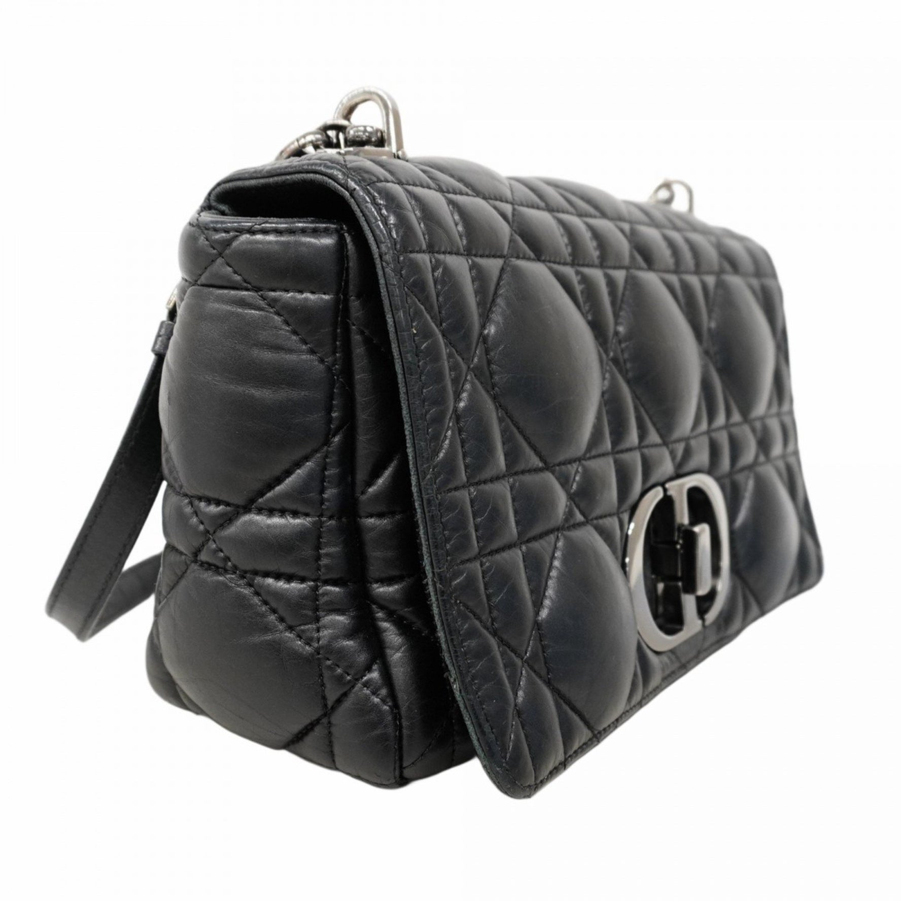 Christian Dior Cannage Caro Leather Shoulder Bag