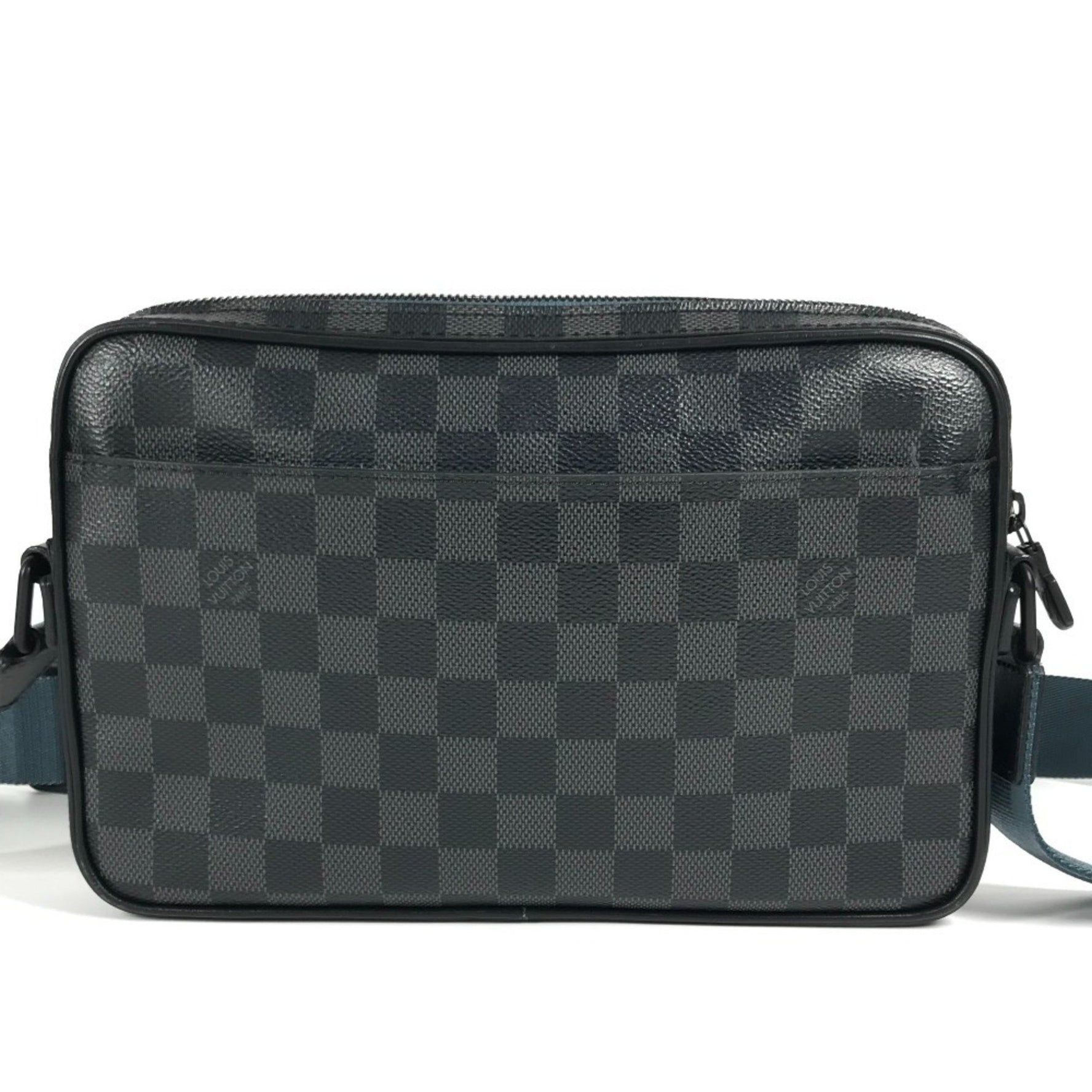 LOUIS VUITTON Damier Graphite Alpha Messenger Bag, Crossbody Shoulder Canvas, Unisex, Black