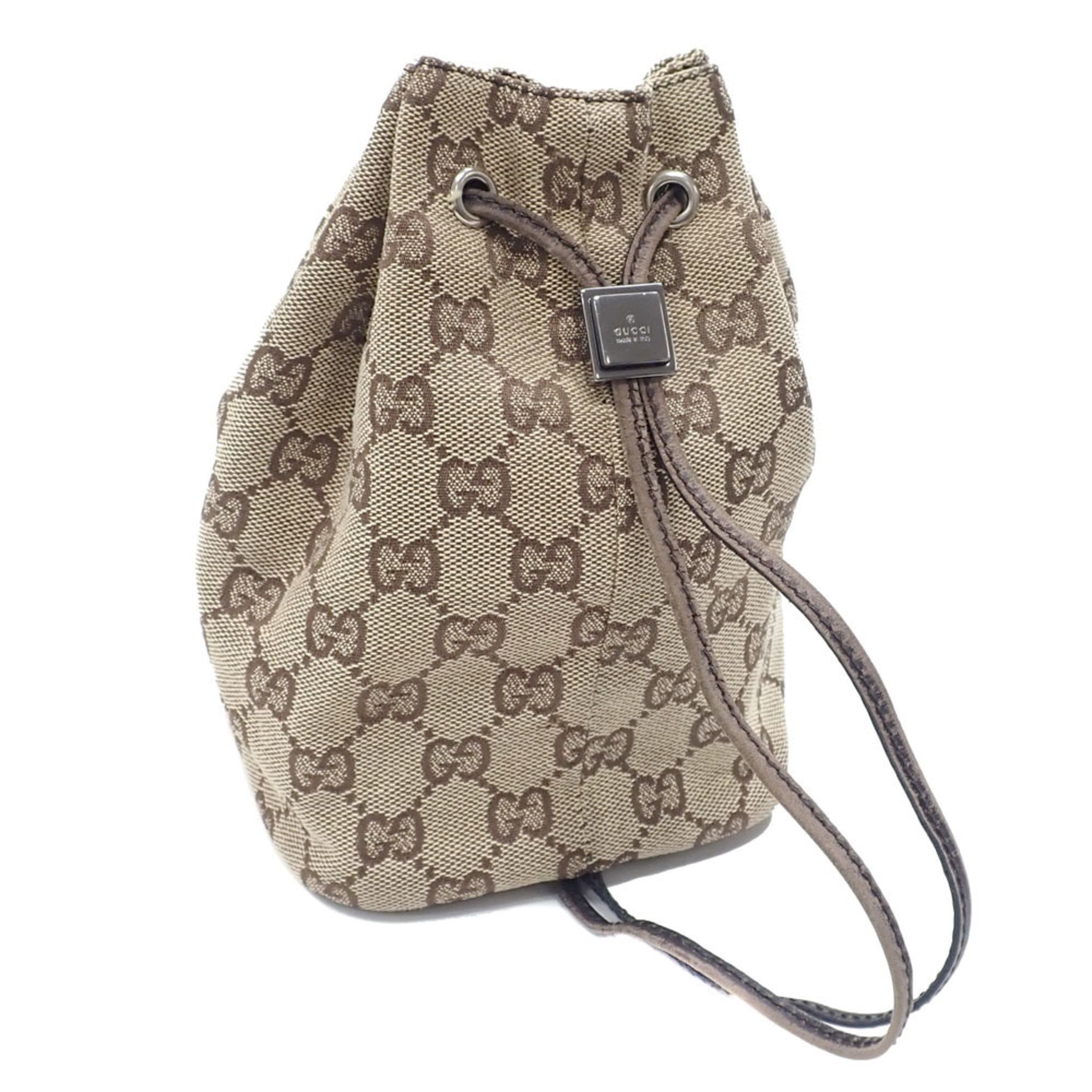 Gucci pouch, Guccissima, women's, brown, GG canvas and leather, 039.0973.002113