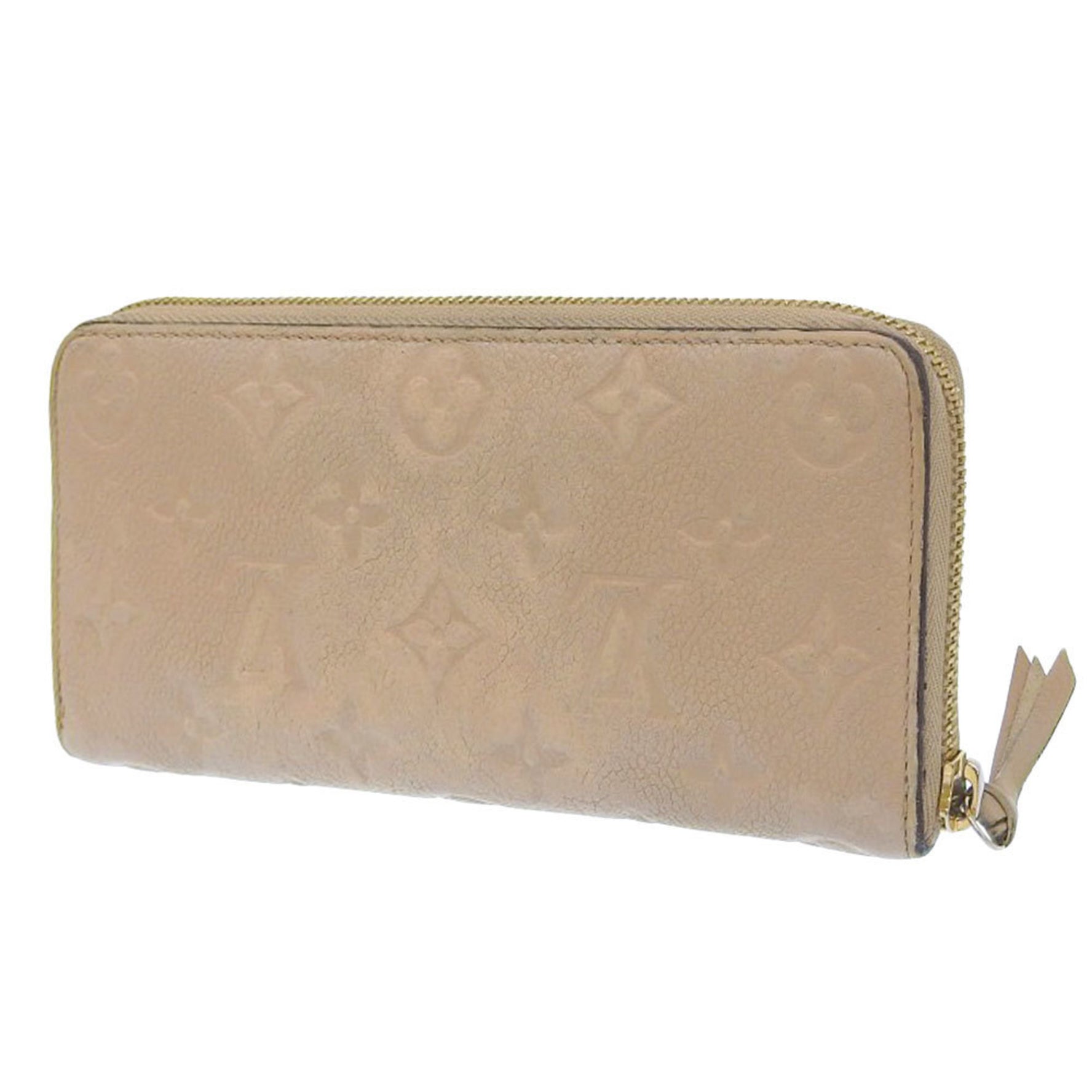 Louis Vuitton Monogram Empreinte Portefeuille Clemence Round Long Wallet Dune