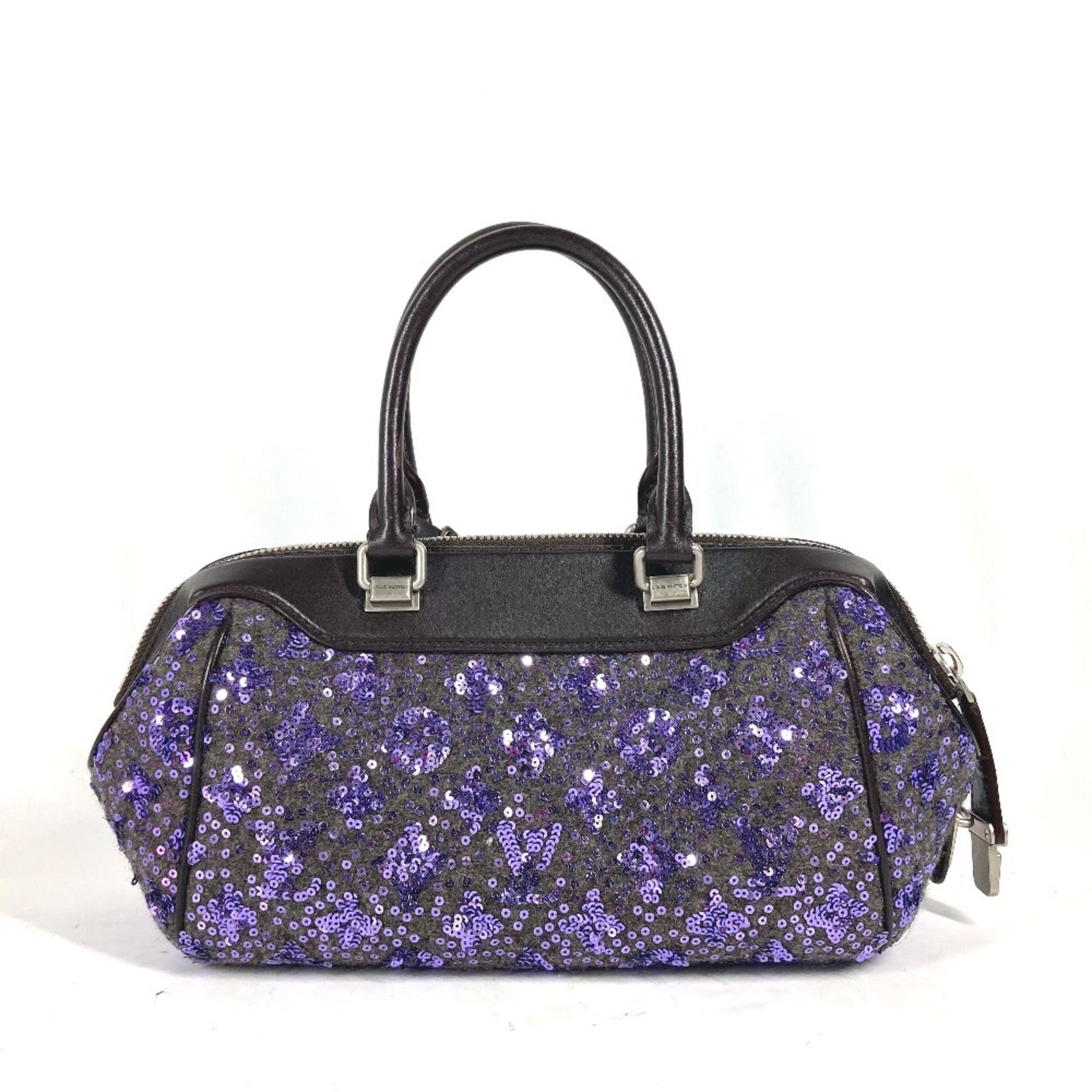 LOUIS VUITTON M40793 Sunshine Express Sequin Handbag Leather Women's Purple
