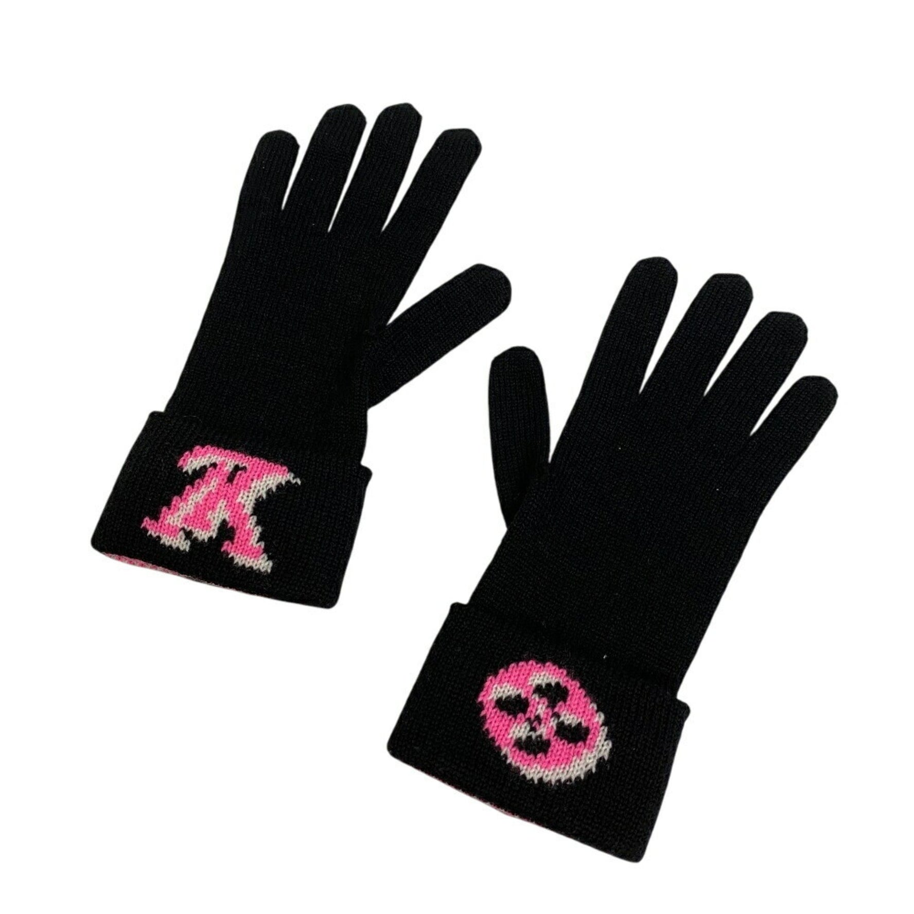 LOUIS VUITTON M76451 3D Monogram Gon Gloves Black