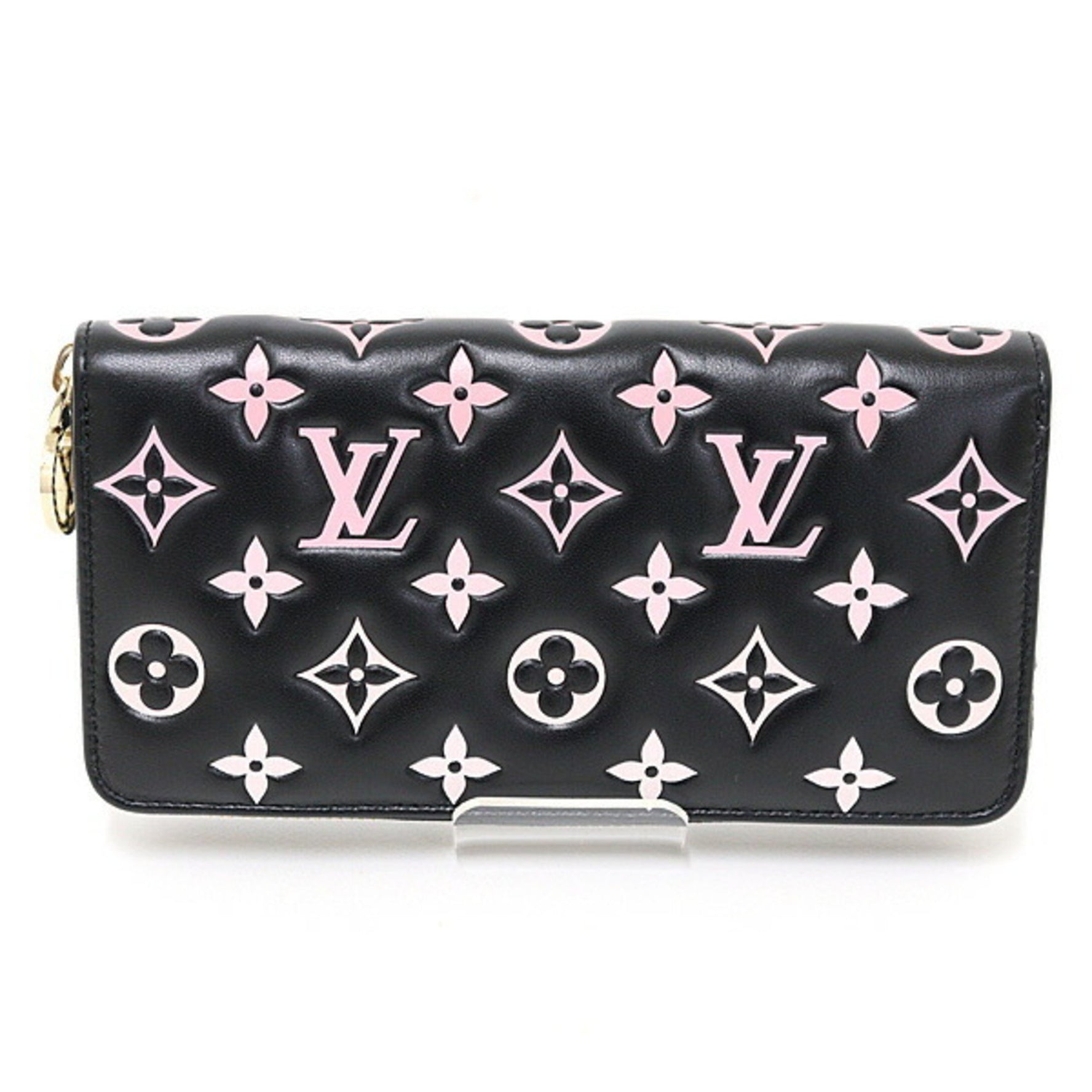 Louis Vuitton LV SKI Coussin Zippy Wallet Lamb Leather Black/Pink Japan Exclusive Unused