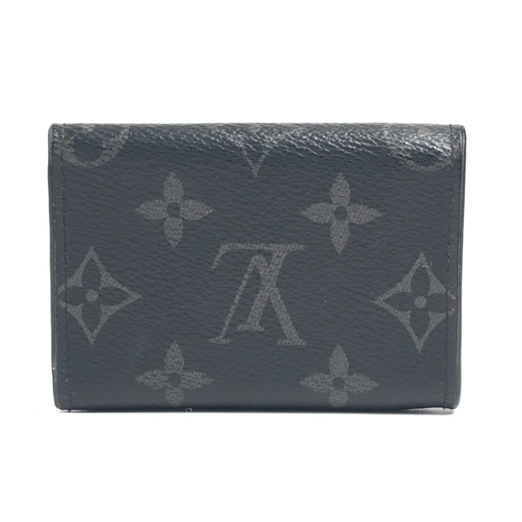 LOUIS VUITTON Monogram Eclipse Discovery Compact Wallet, Tri-fold Wallet in Canvas, Black
