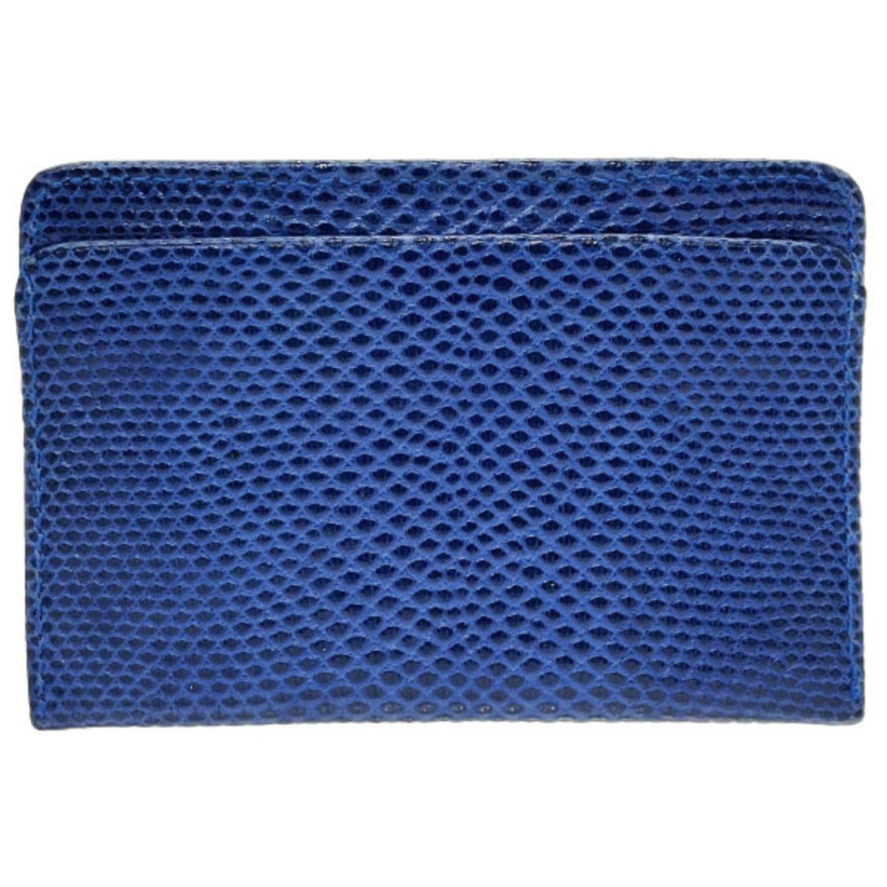 LOEWE Card Case Anagram Holder Leather Blue Business IC ID Pass