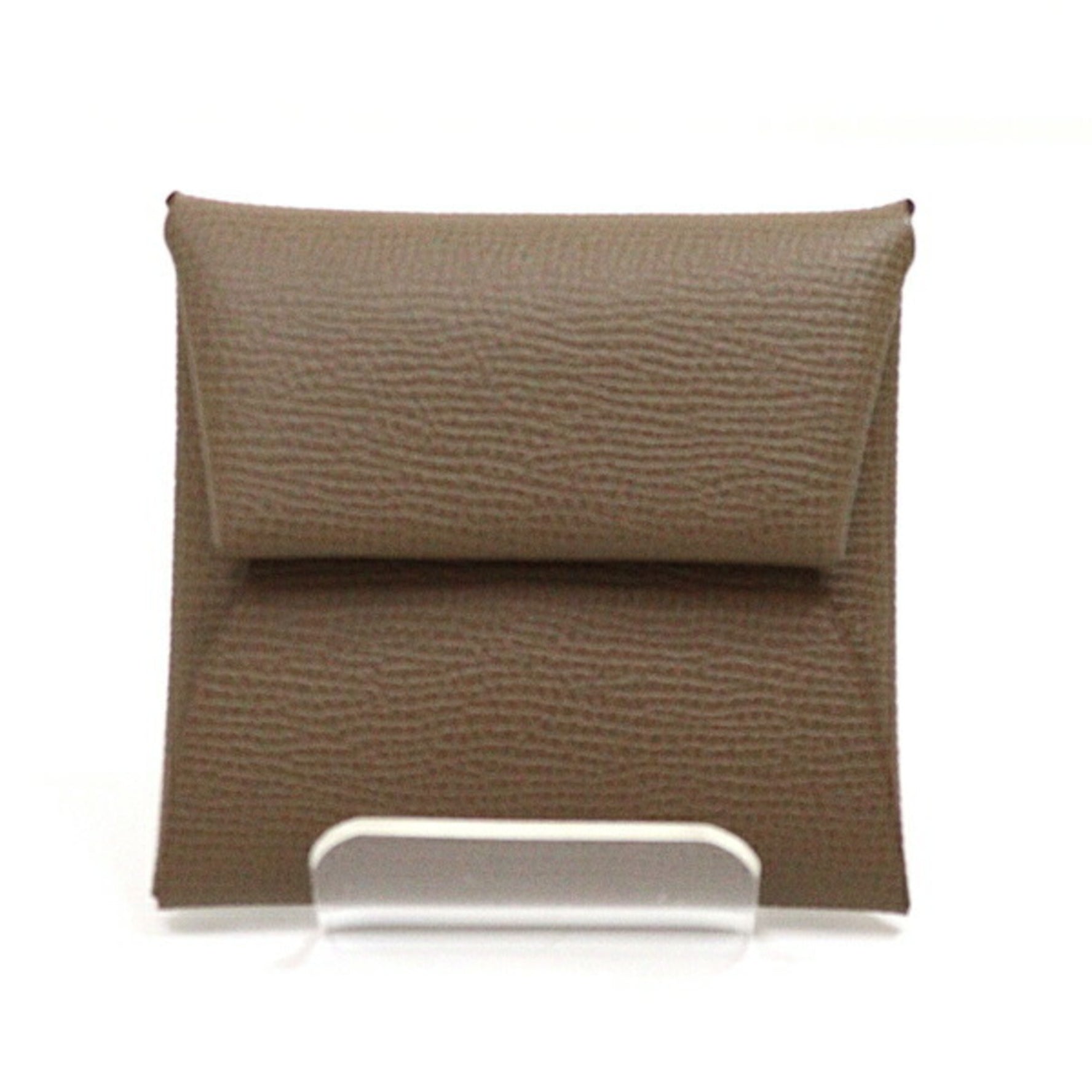 Hermes Coin Case Bastia Epsom Etoupe W Engraved Purse Wallet Unused