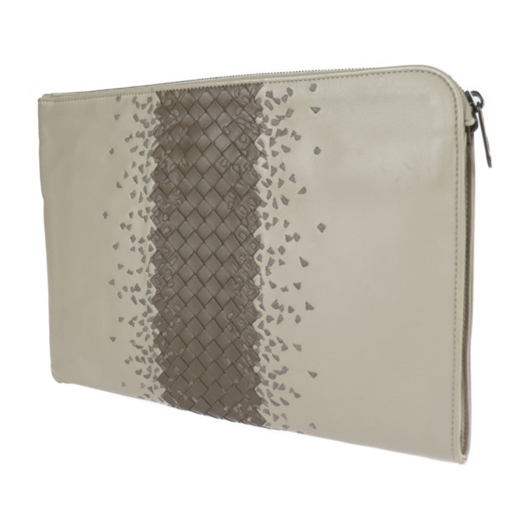 BOTTEGA VENETA Bottega Veneta intrecciato second bag leather taupe clutch pouch case handbag tablet ipad computer