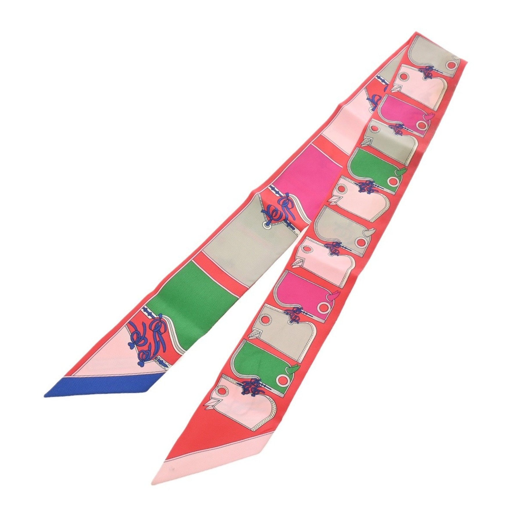 HERMES Twilly CAMAILS Multicolor 100% Silk Scarf Muffler B Rank Pre-owned Ginzo