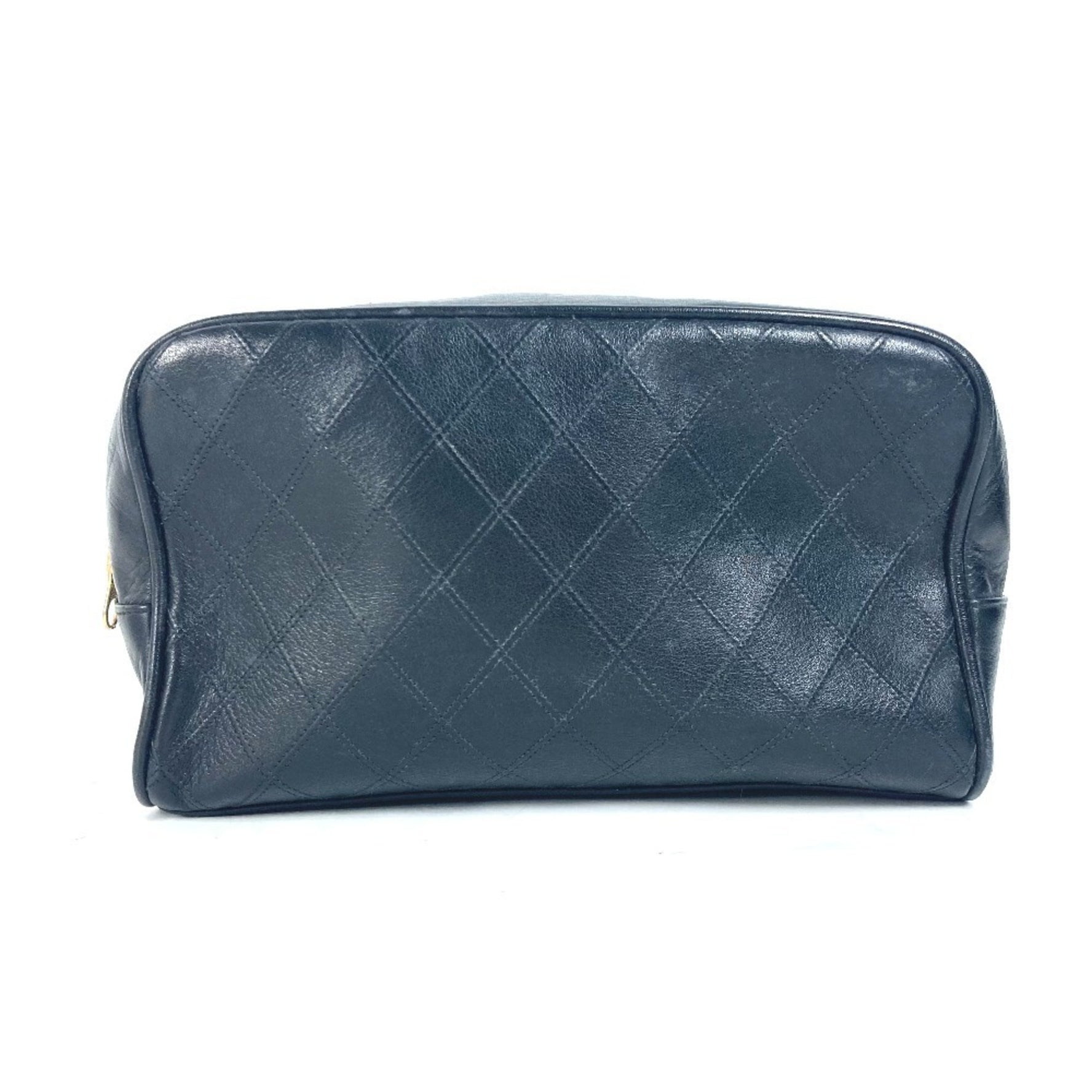 CHANEL Vintage Bicolor Second Bag, Makeup Pouch, Cosmetic Leather