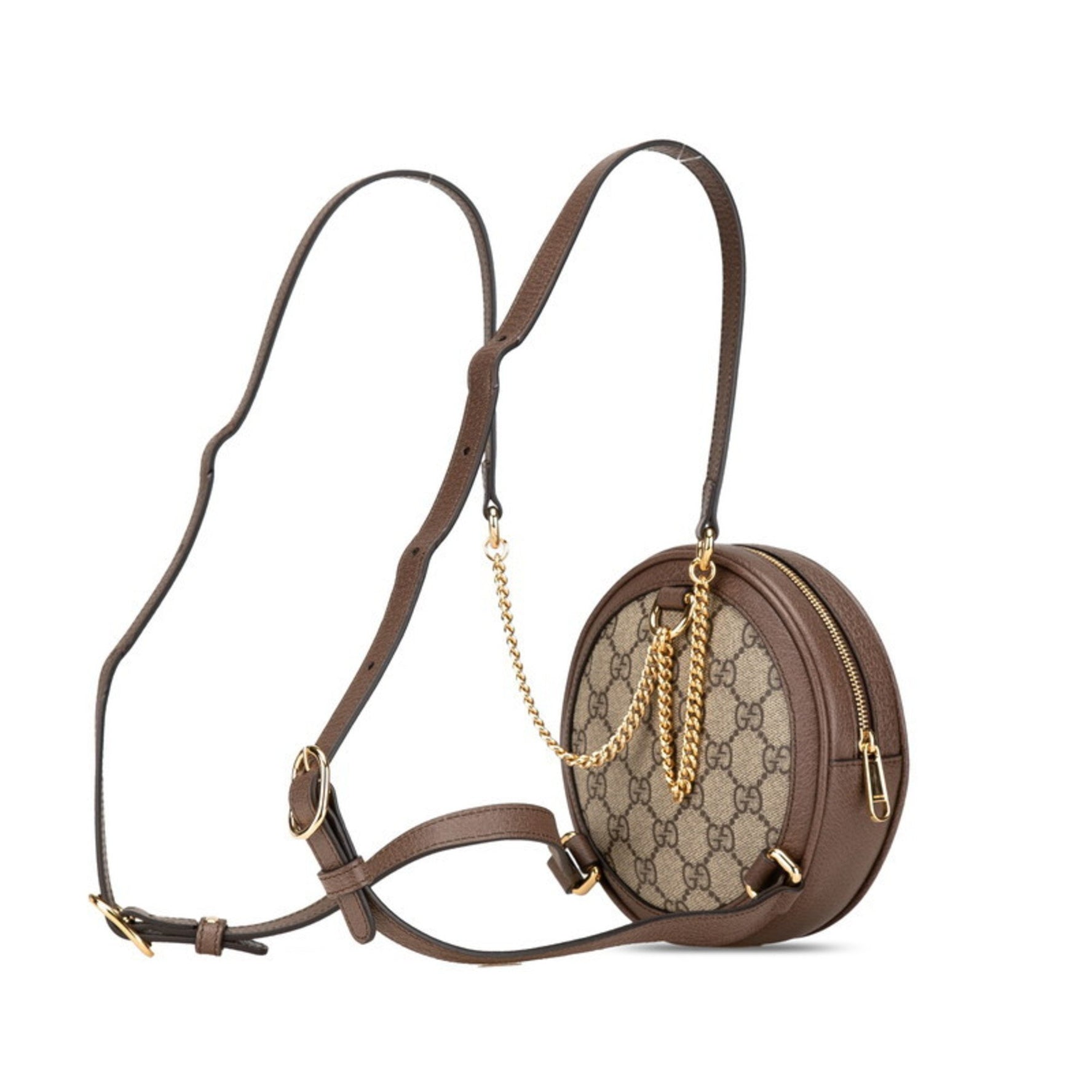 Gucci GG Supreme Ophidia Backpack Beige Brown PVC Leather