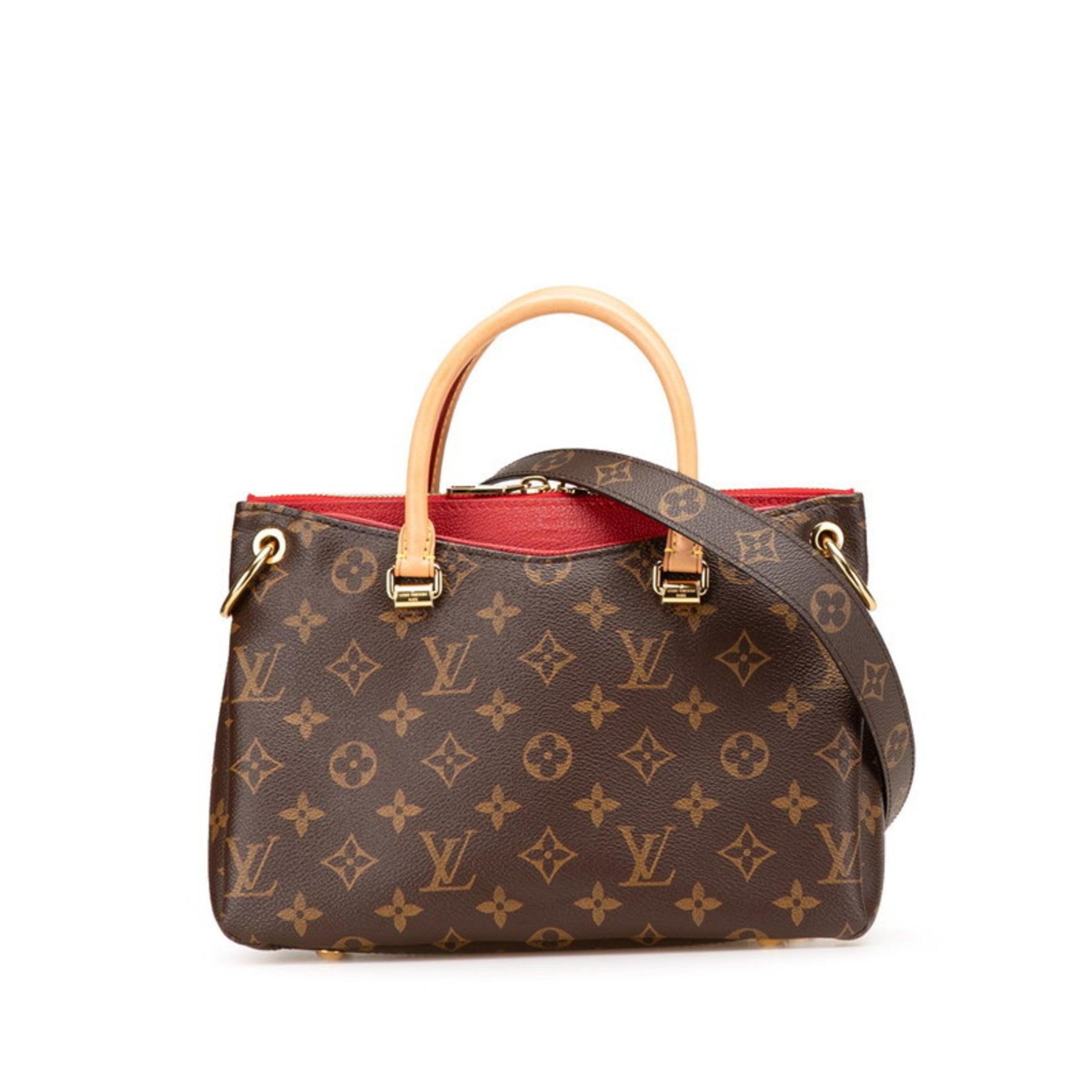 Louis Vuitton Monogram Pallas BB Handbag/Shoulder Bag, 2-Way, M41241, Cerise Brown PVC Leather, Women's, LOUIS VUITTON
