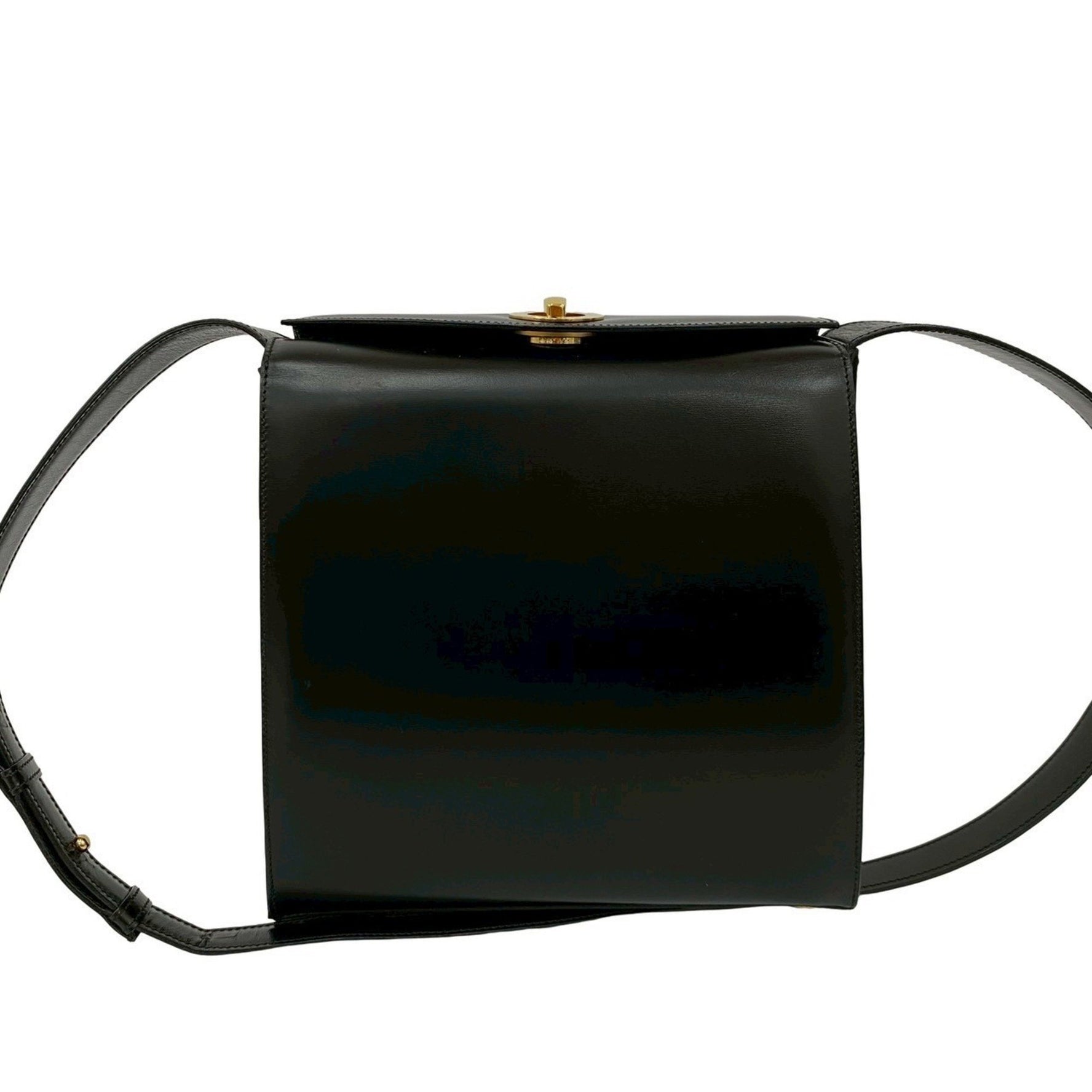 CELINE Vintage Turnlock Leather Shoulder Bag/Pochette/Sacoche in