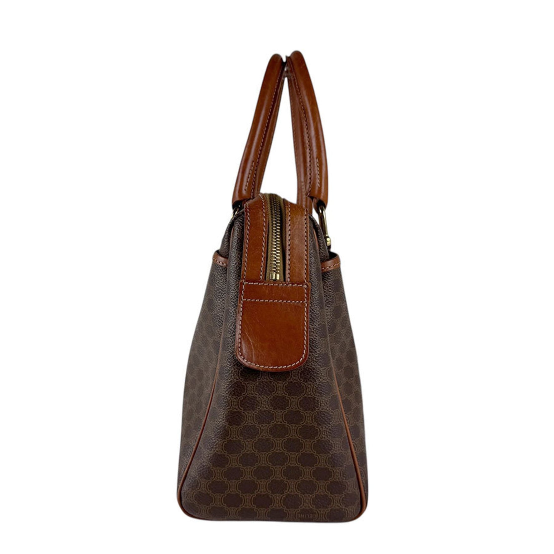 CELINE handbag macadam leather gold ladies