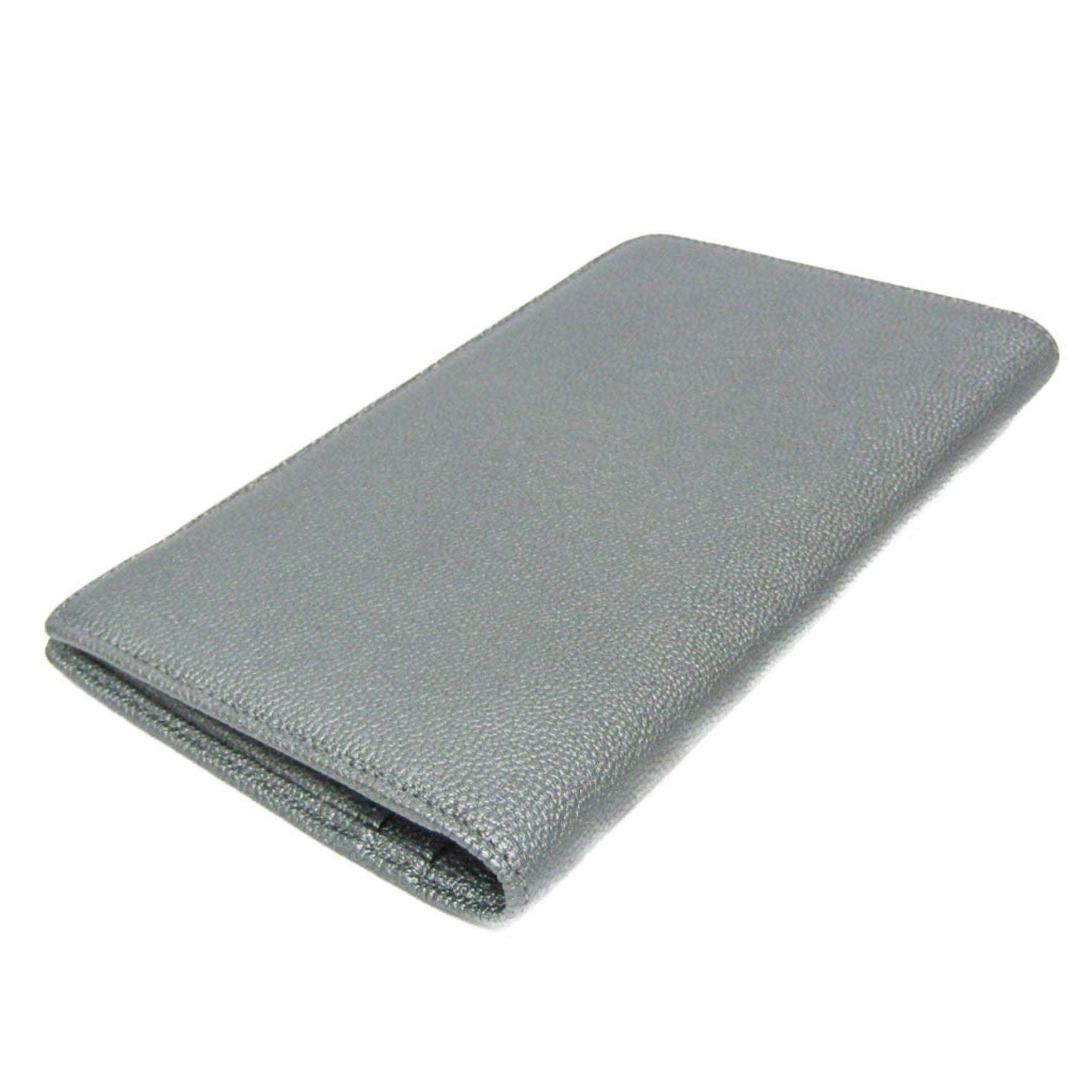 Chanel Coco Button Women's Leather Long Wallet (bi-fold) Silver