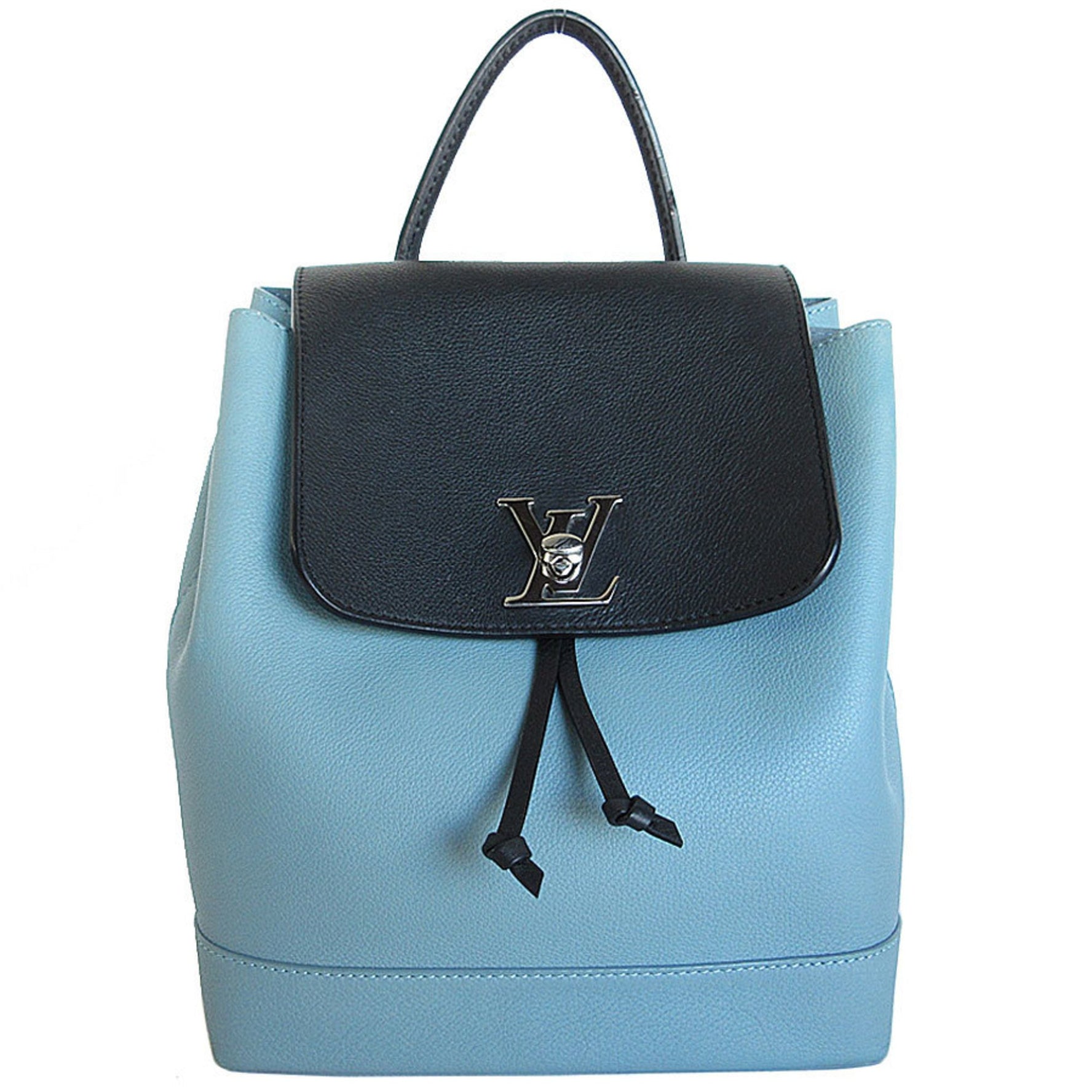 Louis Vuitton Backpack Lock Me Leather Blue Black Silver