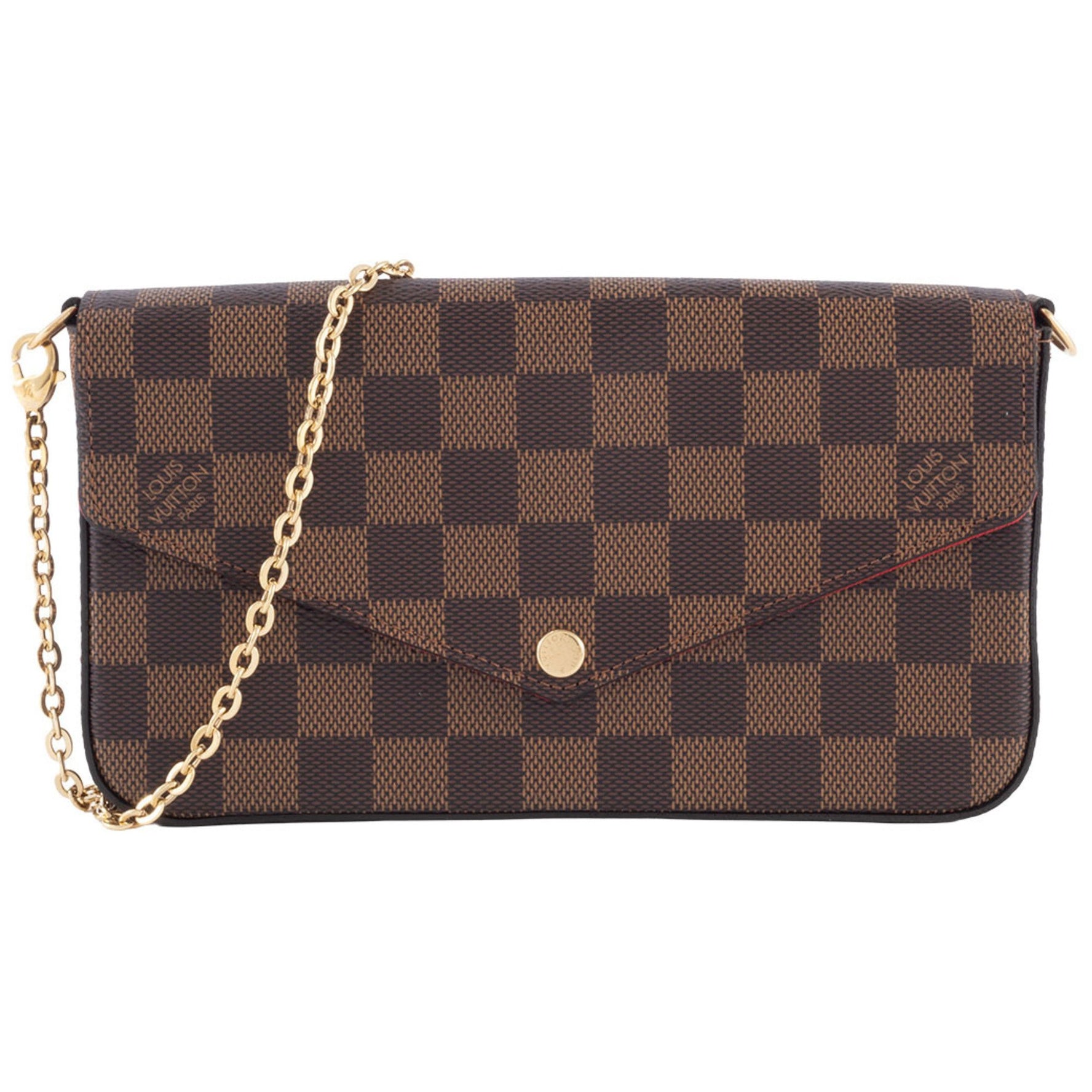 Louis Vuitton Pochette Felicie Shoulder Bag Damier Ebene Canvas
