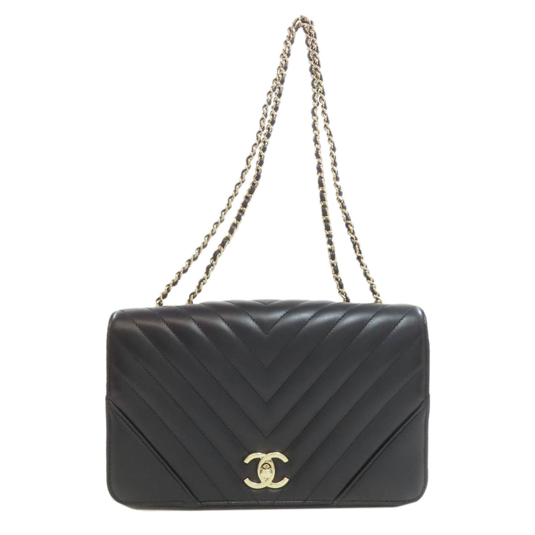 Chanel Chain Shoulder V Stitch Bag Lambskin