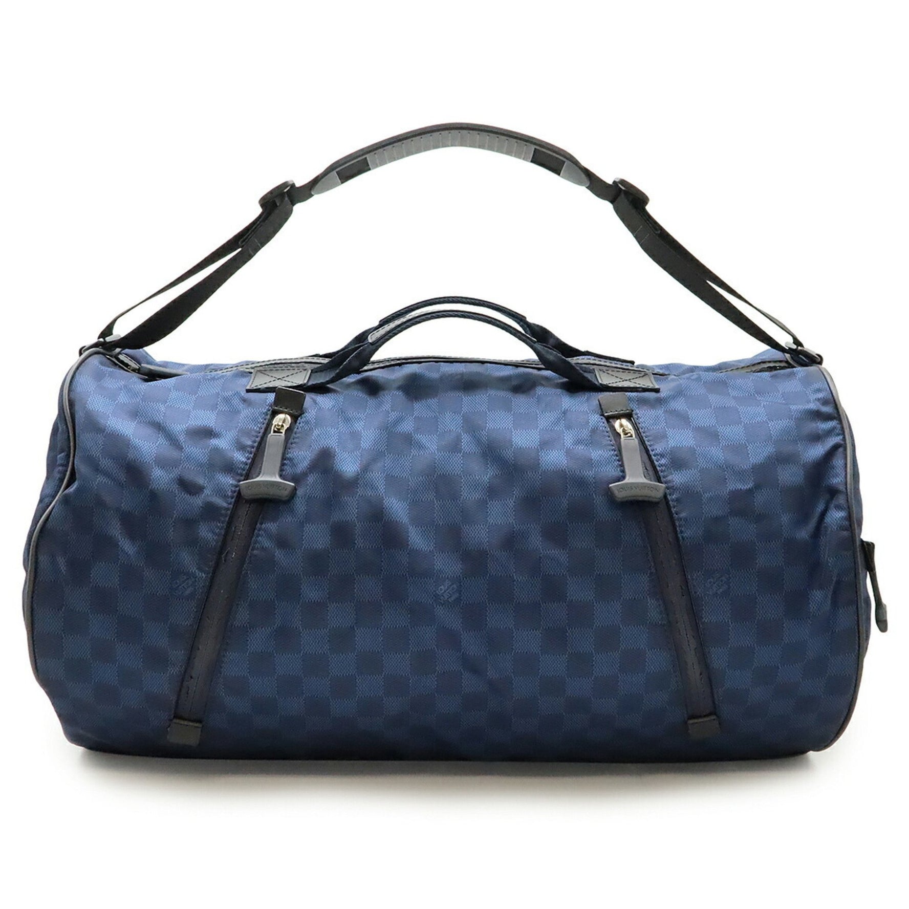 LOUIS VUITTON Damier Challenge Mistral Boston Bag/Shoulder Bag with LV Cup Nylon Oxygen Navy